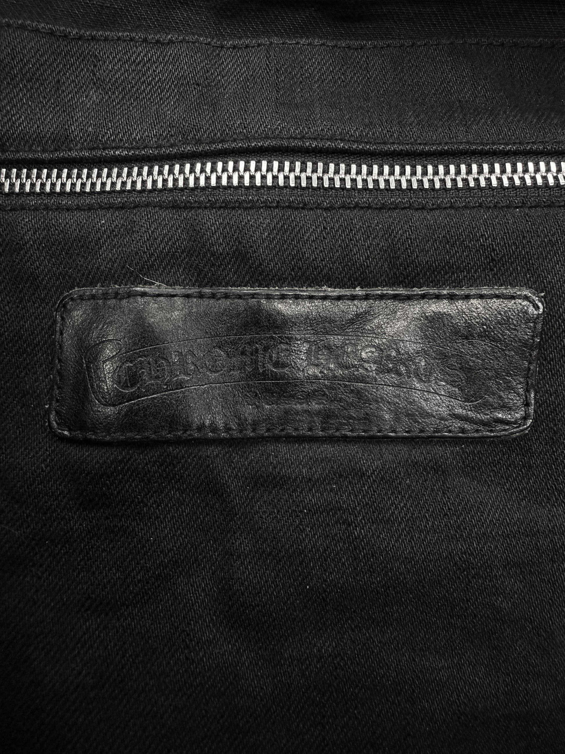 Chrome Hearts x Matty Boy Leather Striped Heart Patch Shoulder Bag