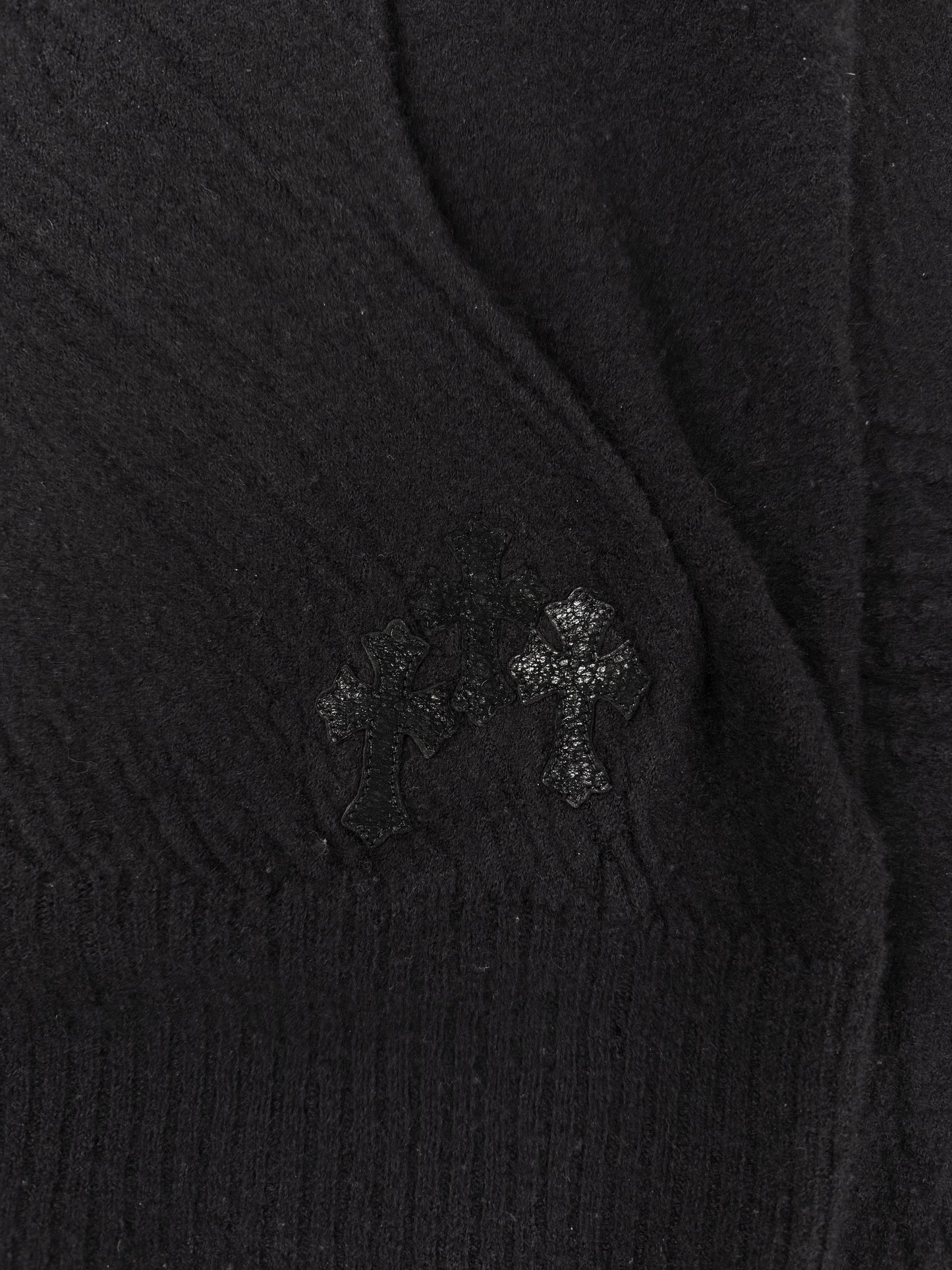 2010 Rick Owens x Chrome Hearts Spine Cross Patch Silver Cashmere Cloak Hoodie