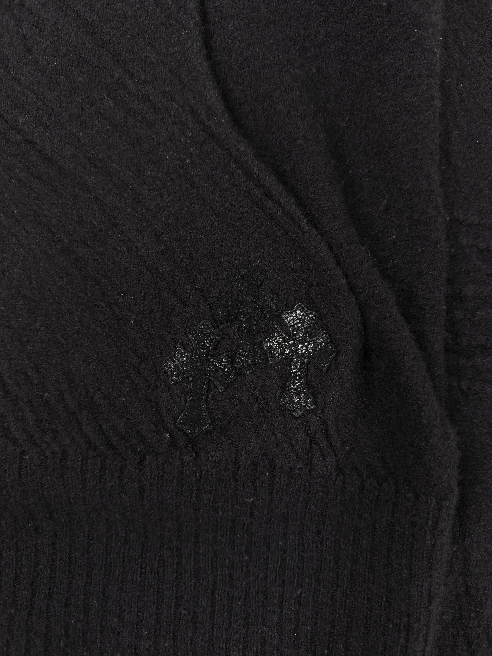 2010 Rick Owens x Chrome Hearts Spine Cross Patch Silver Cashmere Cloak Hoodie