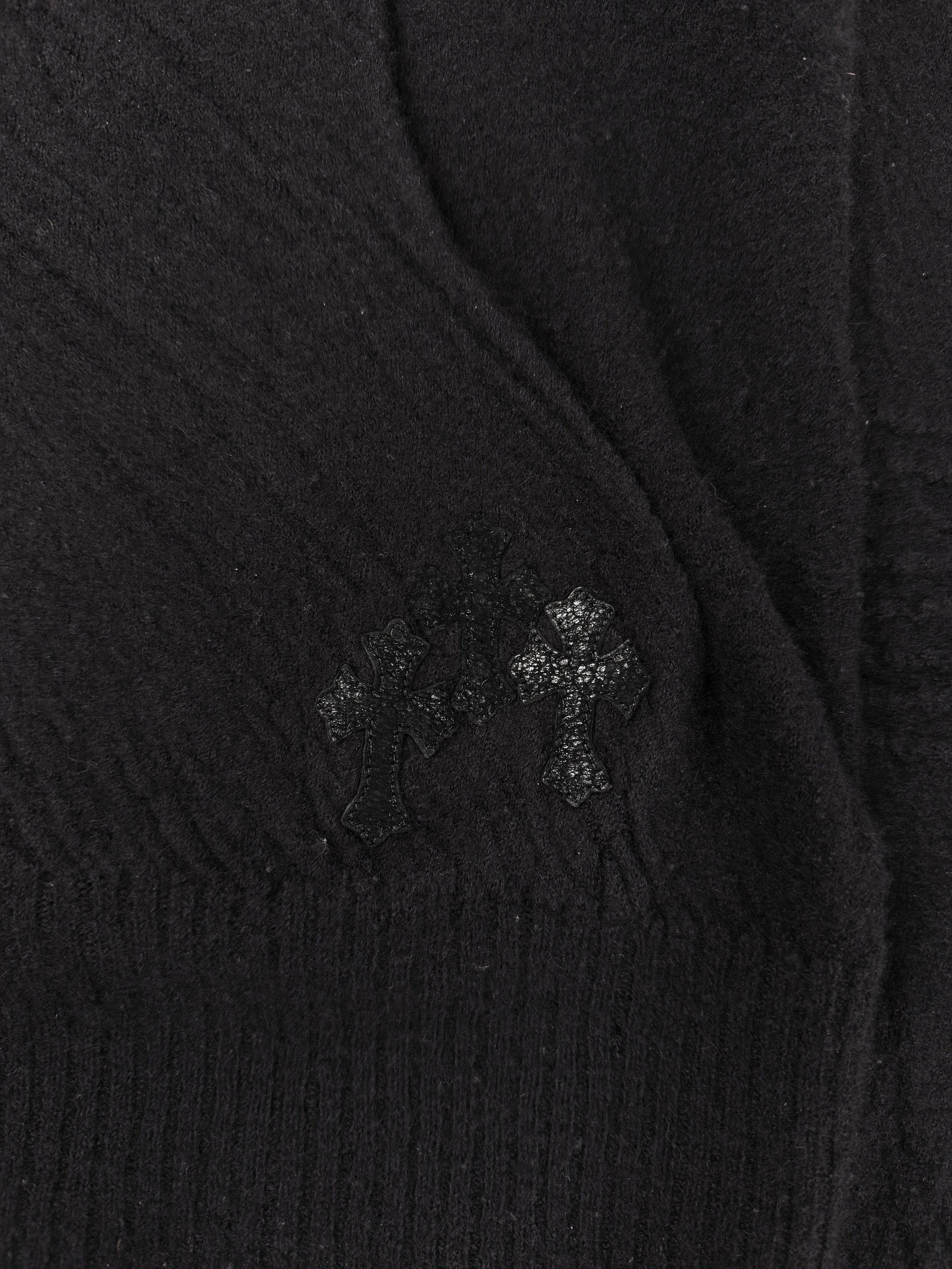 2010 Rick Owens x Chrome Hearts Spine Cross Patch Silver Cashmere Cloak Hoodie