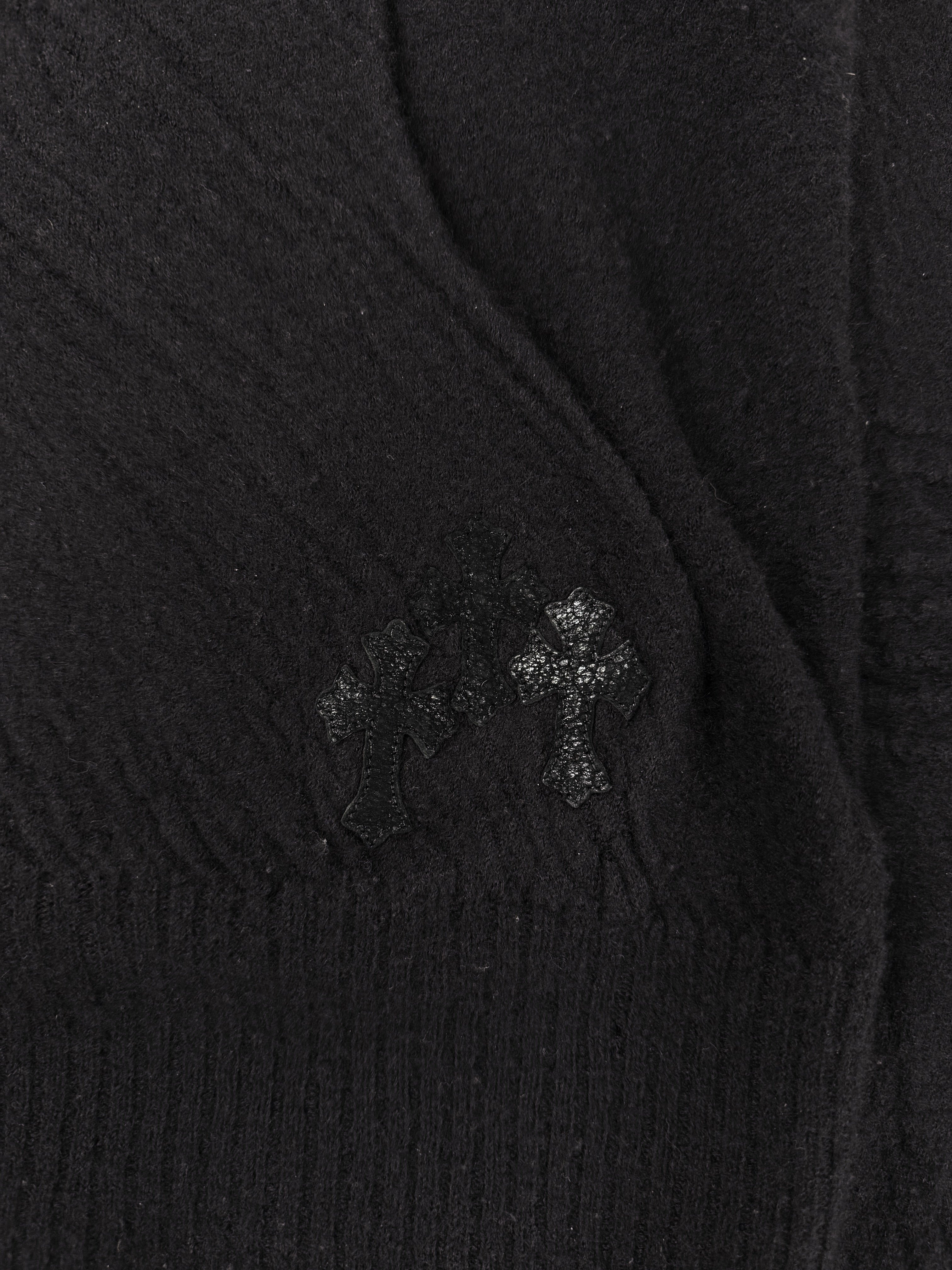 2010 Rick Owens x Chrome Hearts Spine Cross Patch Silver Cashmere Cloak Hoodie