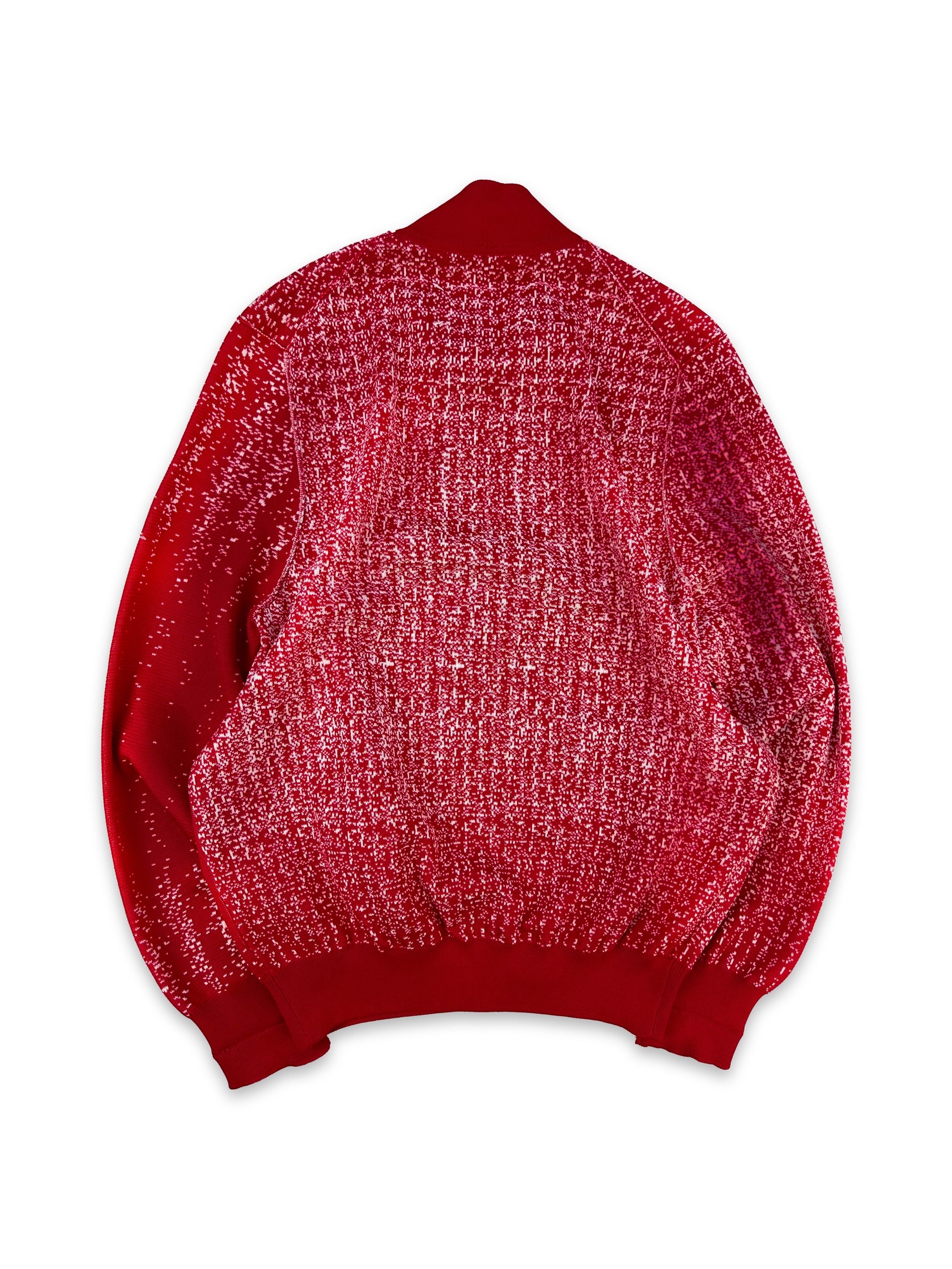 SS17 Maison Margiela ‘Face’ Pointillism Knit Cherry Bomber Jacket