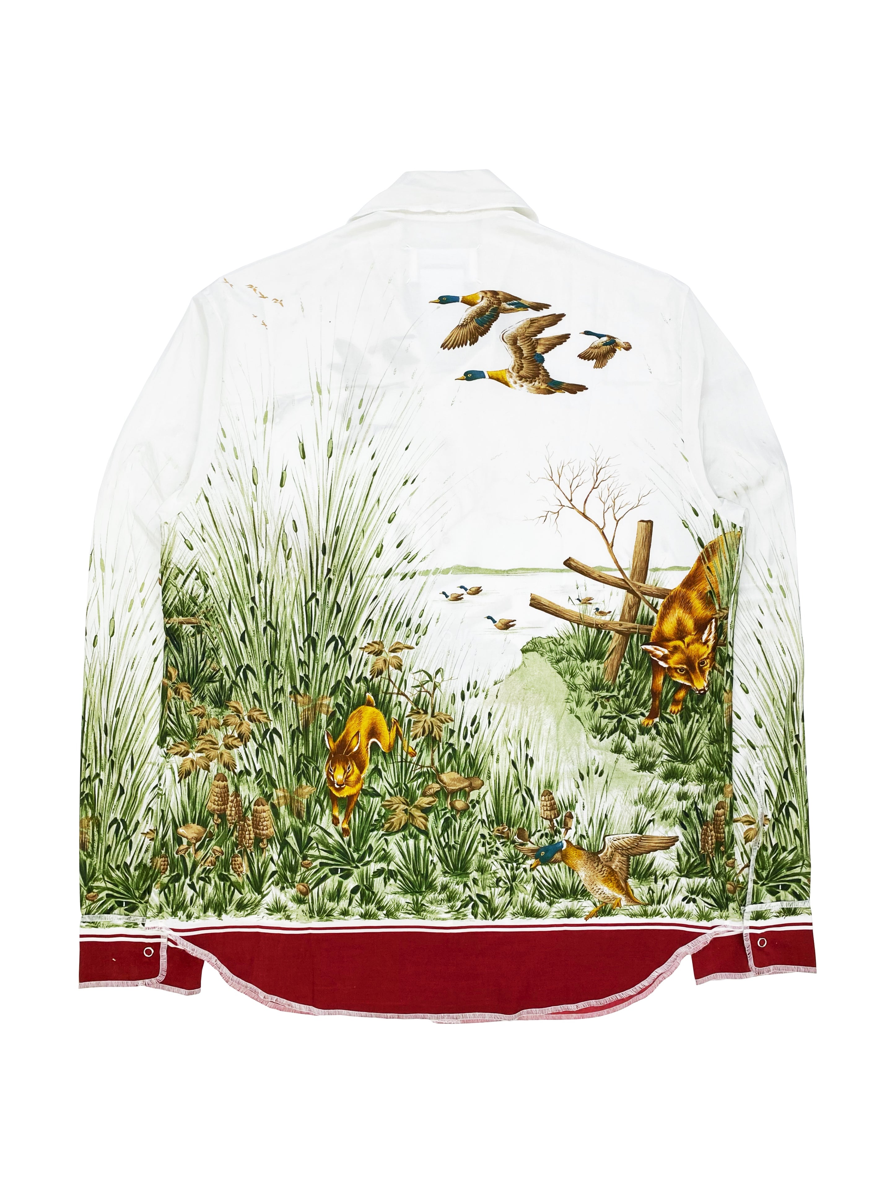 SS17 Margiela Silk Fox Graphic Collared Button Up Longsleeve