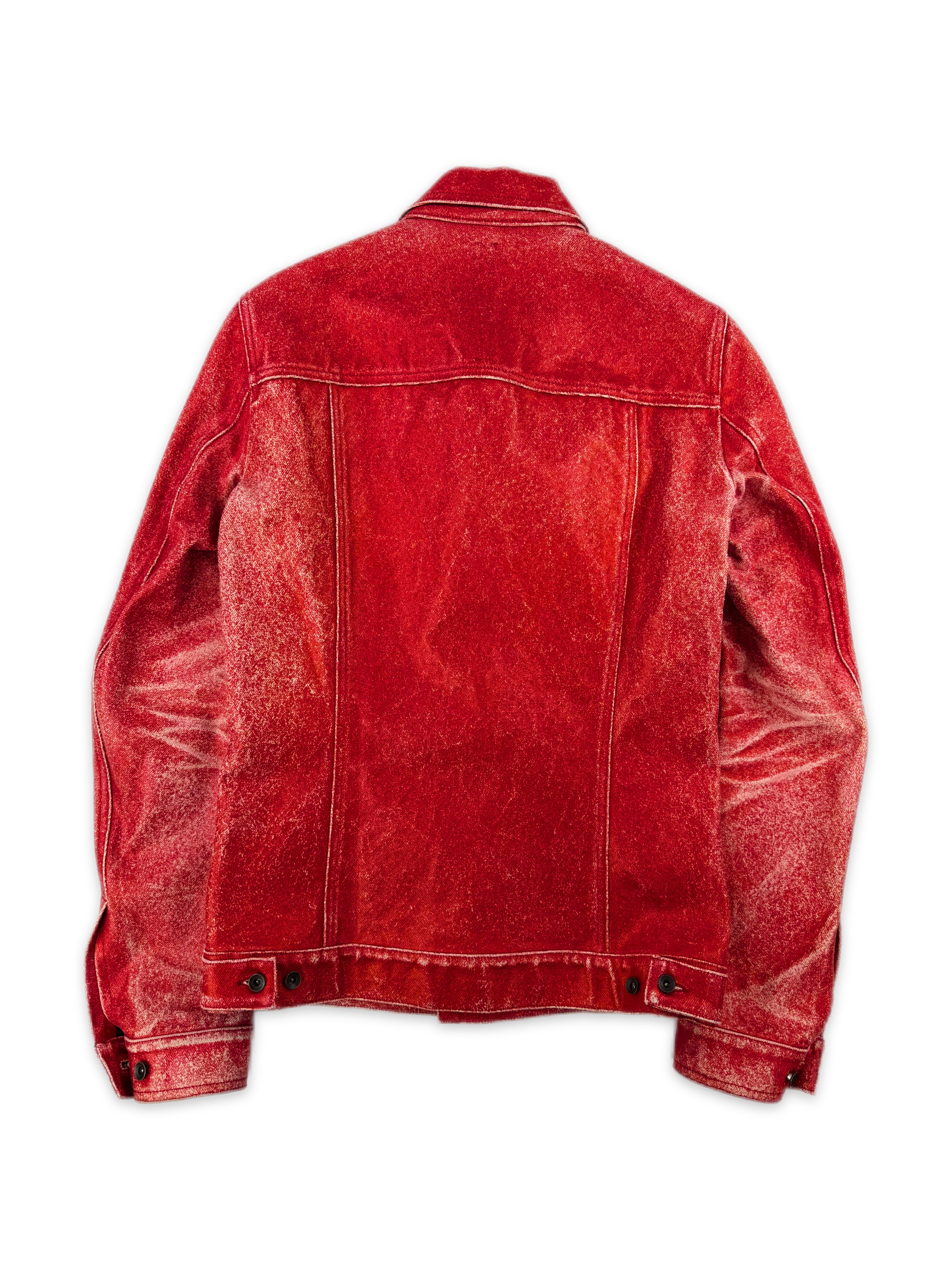 SS16 RICK OWENS DRKSHDW 'RED' PAINTED DENIM JACKET | ArchiveThreads