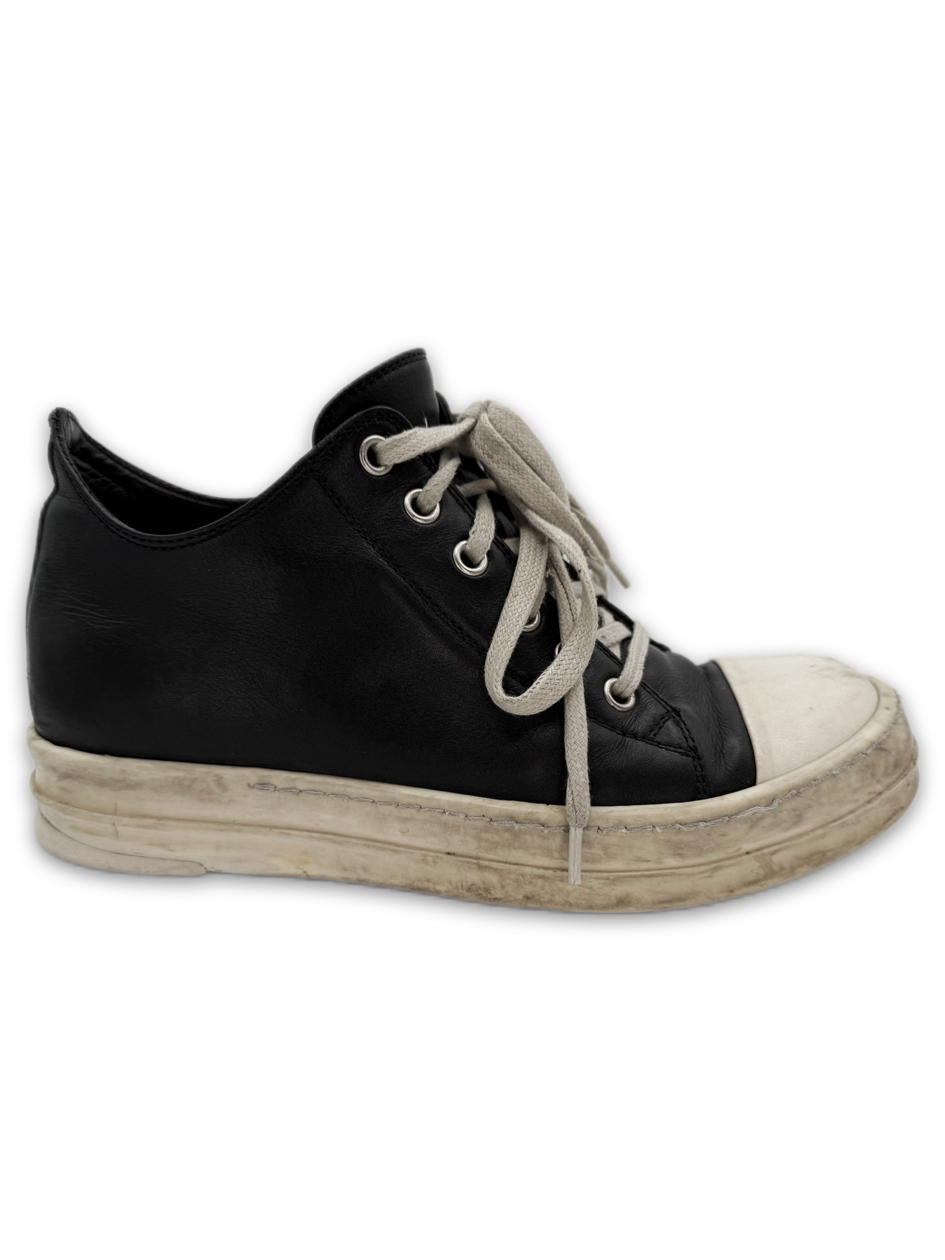 Rick Owens ‘Ramone’ Low-top Black Leather Sneakers