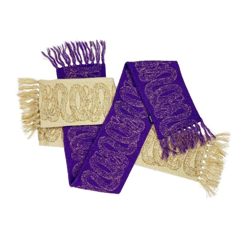 98’ Hysteric Glamour Snake Pattern Iris Purple Knitted Scarf