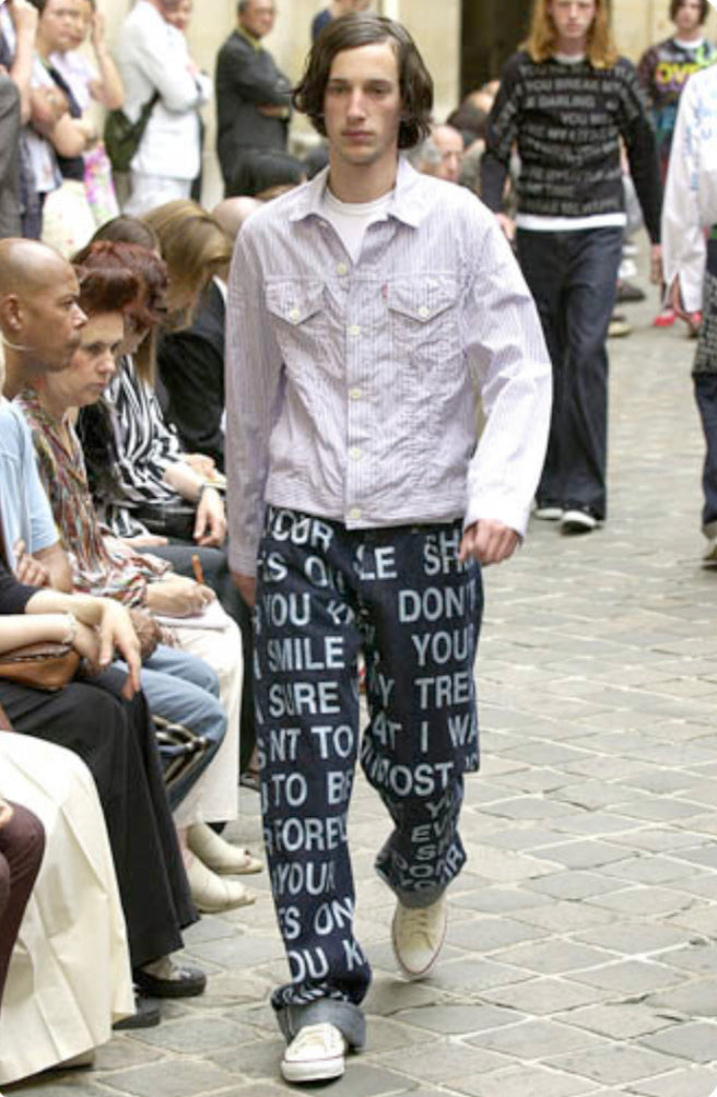 SS02 Junya Watanabe “Forever” Poem Indigo Full Print Denim