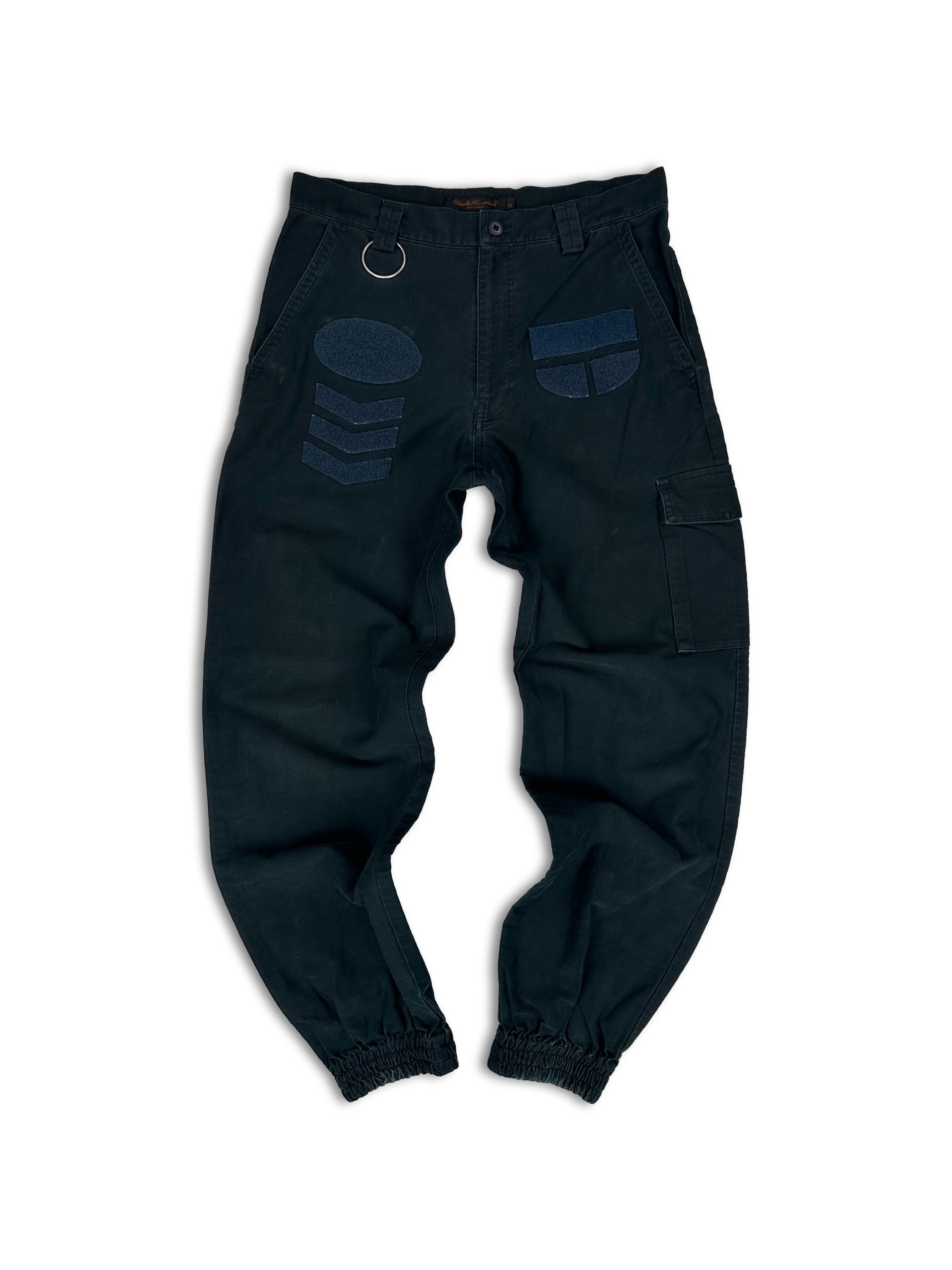 AW01 Undercover D.A.V.F Chenille Patched D-Ring Navy Blue Pants