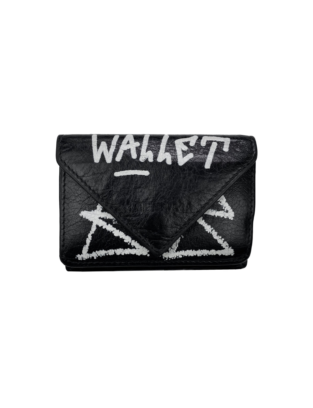 2017 Balenciaga “Graffiti” Papier Leather Mini Wallet