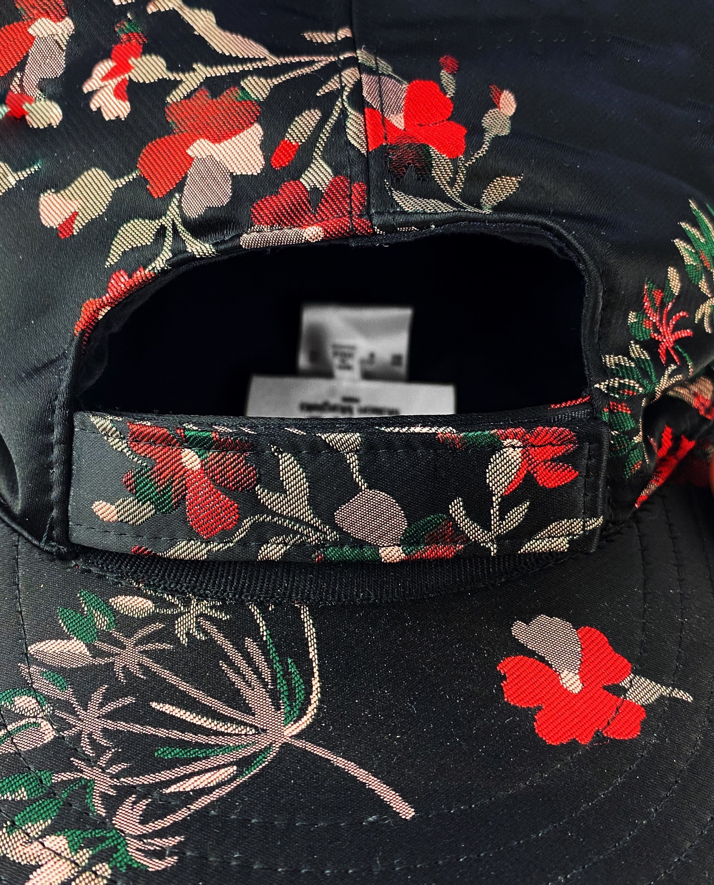 Maison Margiela MM6 Front Strap Floral Black Hat