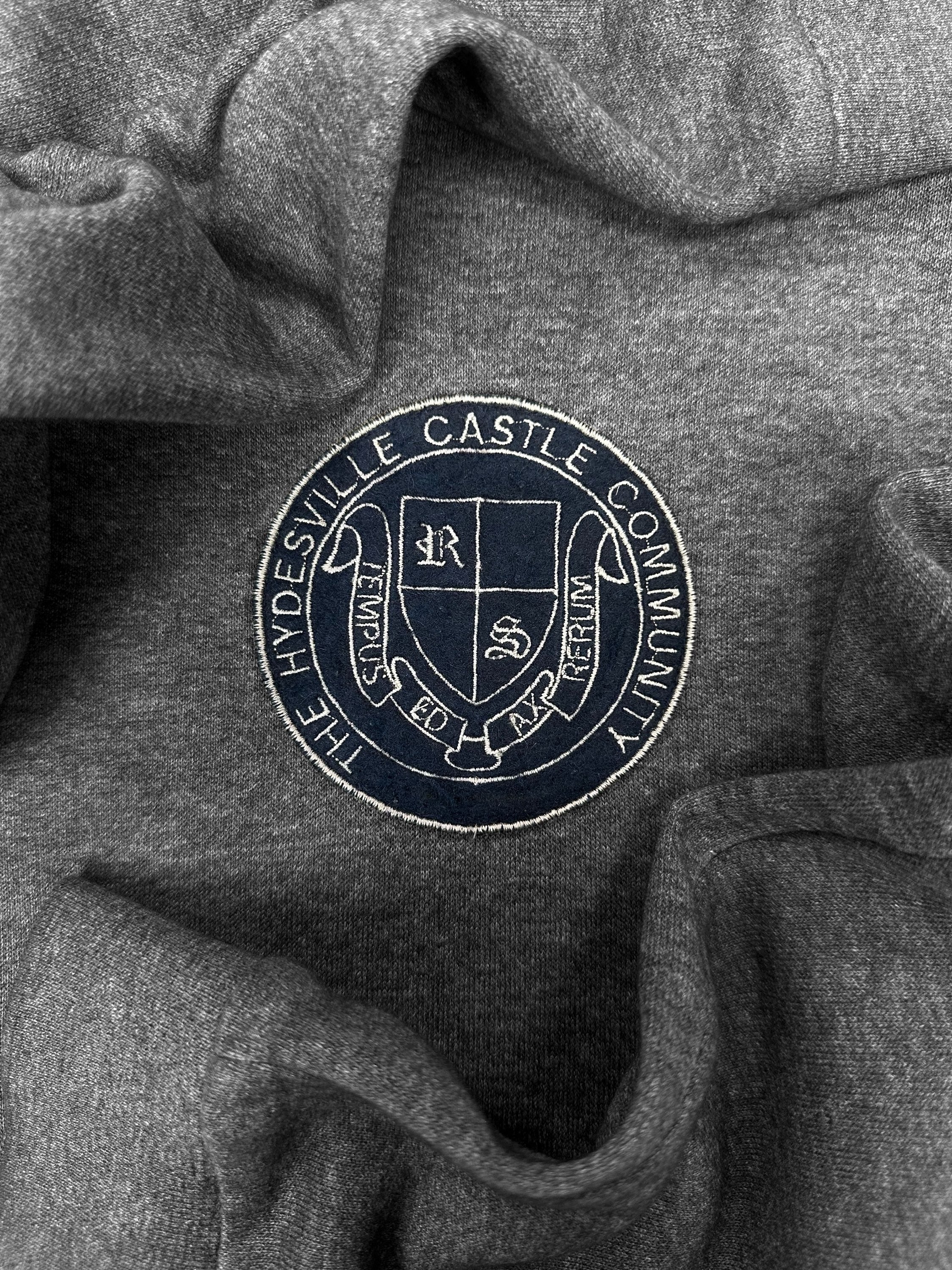 AW00 Raf Simons ‘Confusion’ Collegiate Patched Grey Hoodie