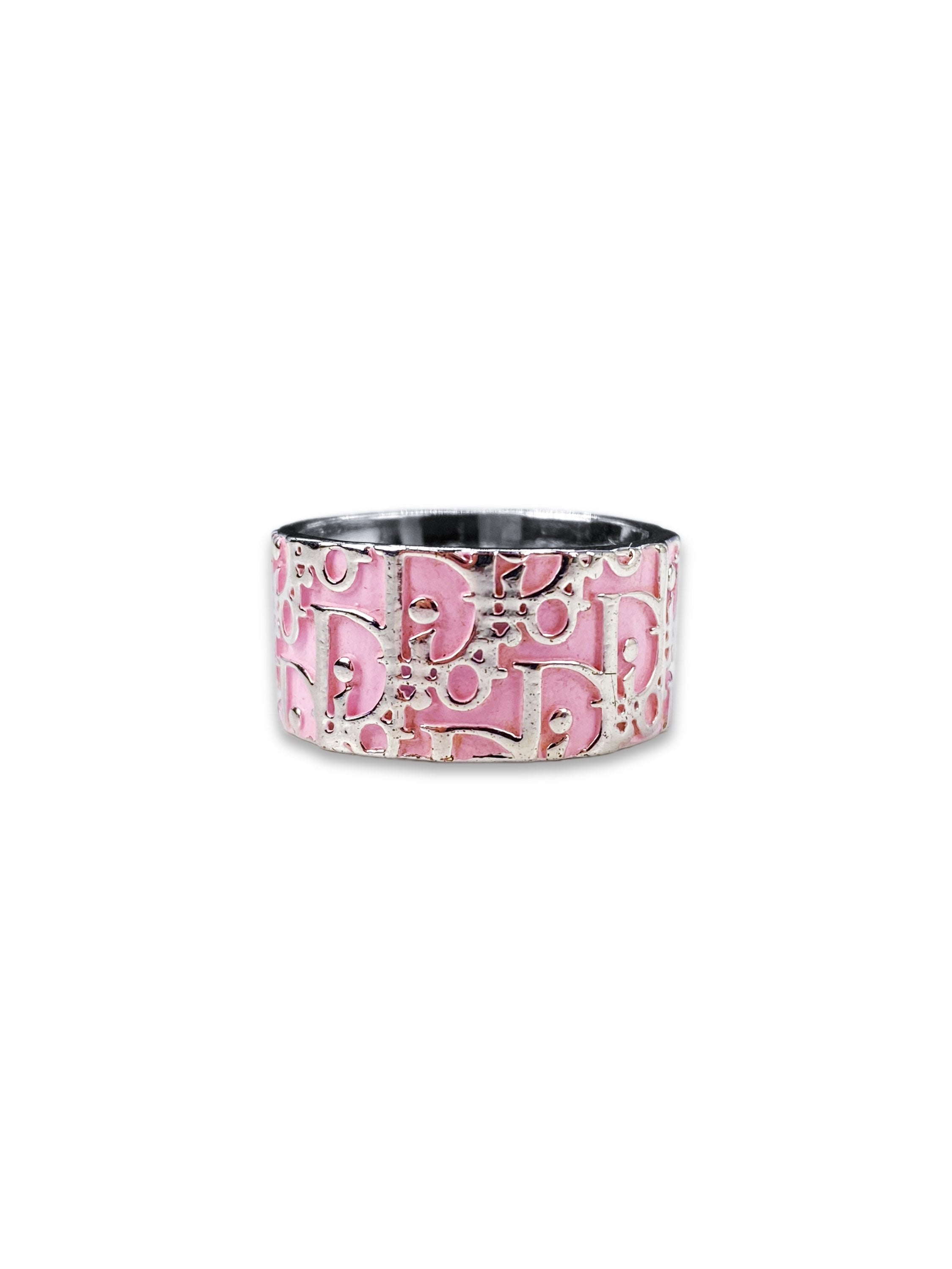 00s Dior ‘2’ Hot Pink Trotter Monogram Ring