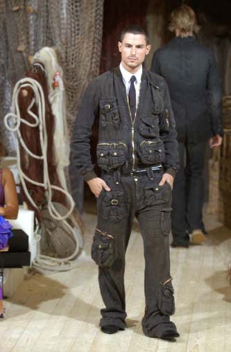SS03 Dolce &amp; Gabbana 3D Cargo Pocket Ash Grey Hunting Jacket