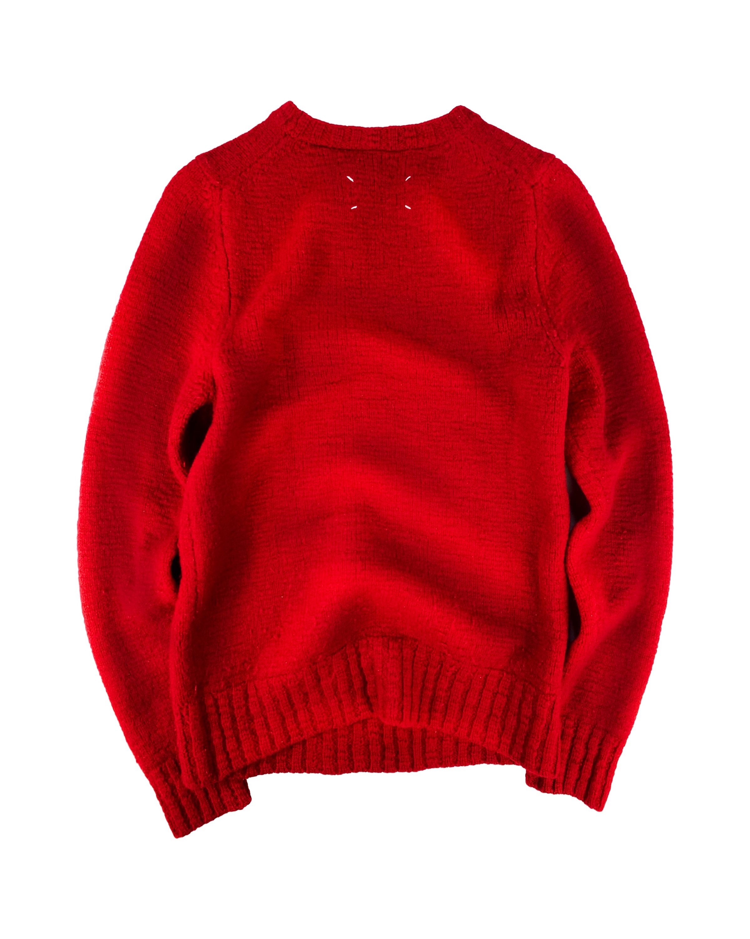 AW06 Maison Margiela ‘Lightning Bolt’ Cherry Red Knitted Sweater
