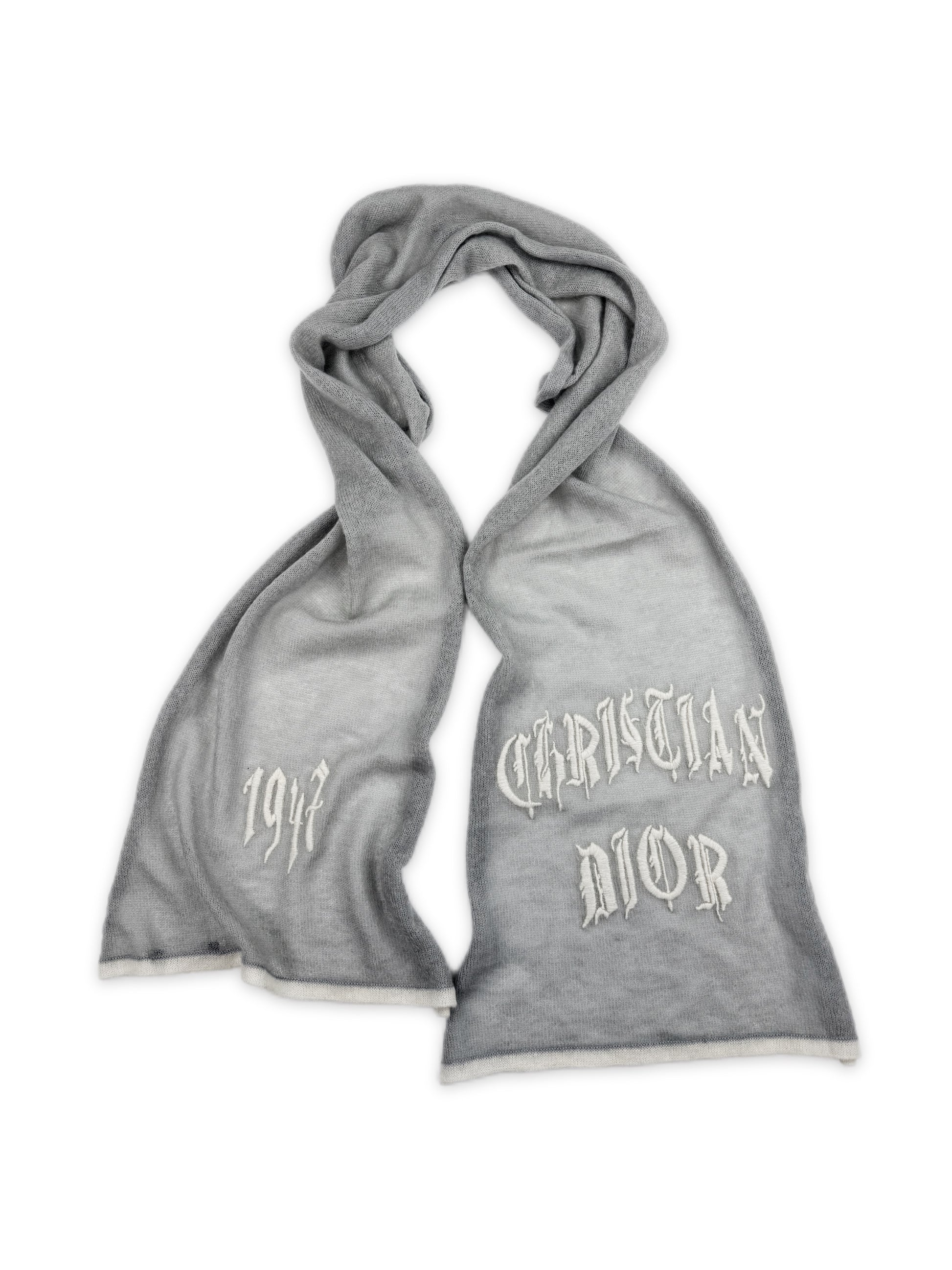SS02 Dior ‘Christian Dior’ Gothic 1947 Mohair Grey Scarf
