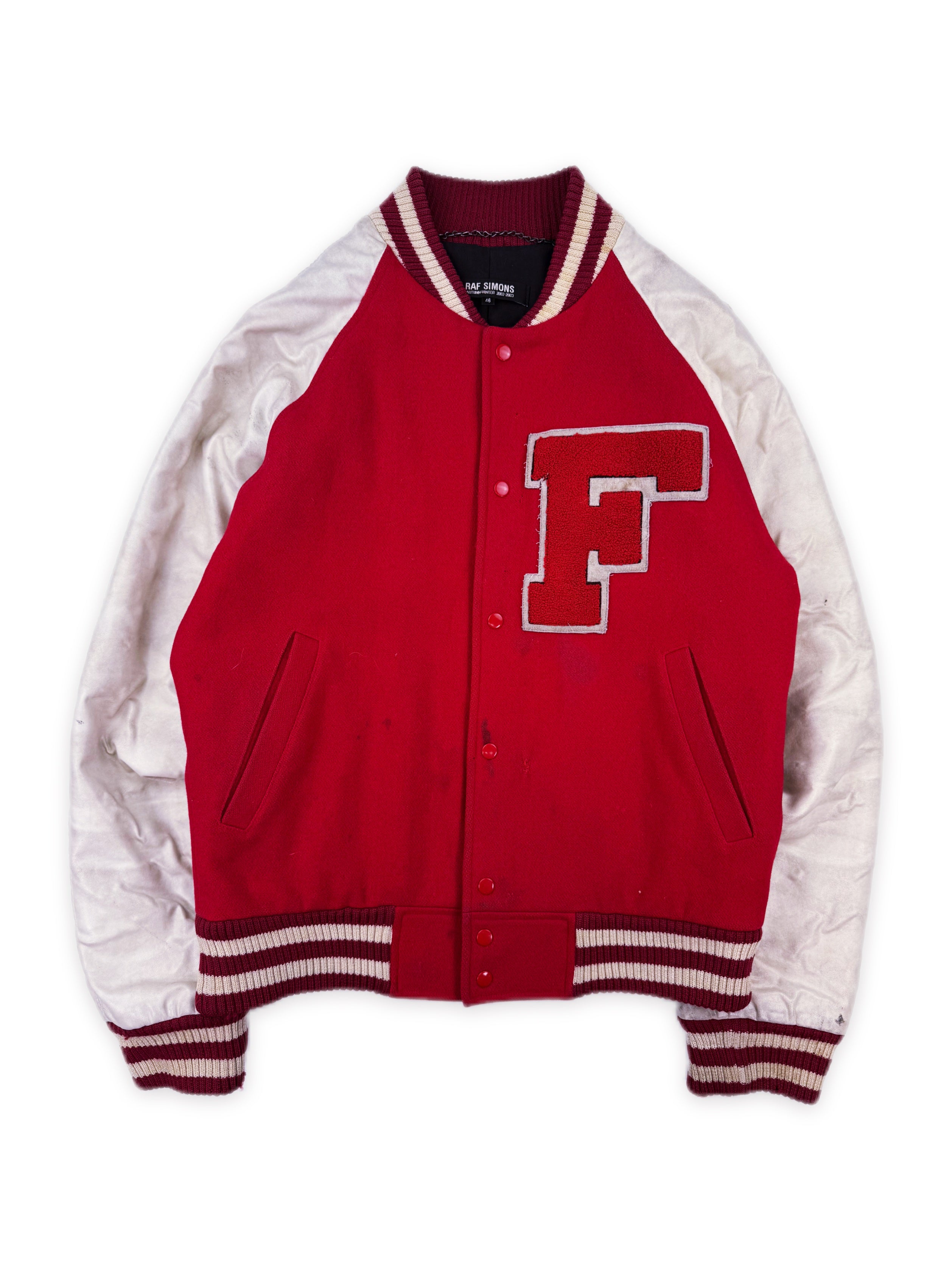 AW02 Raf Simons ‘Virginia Creeper’ Chenille Patch Varsity Jacket