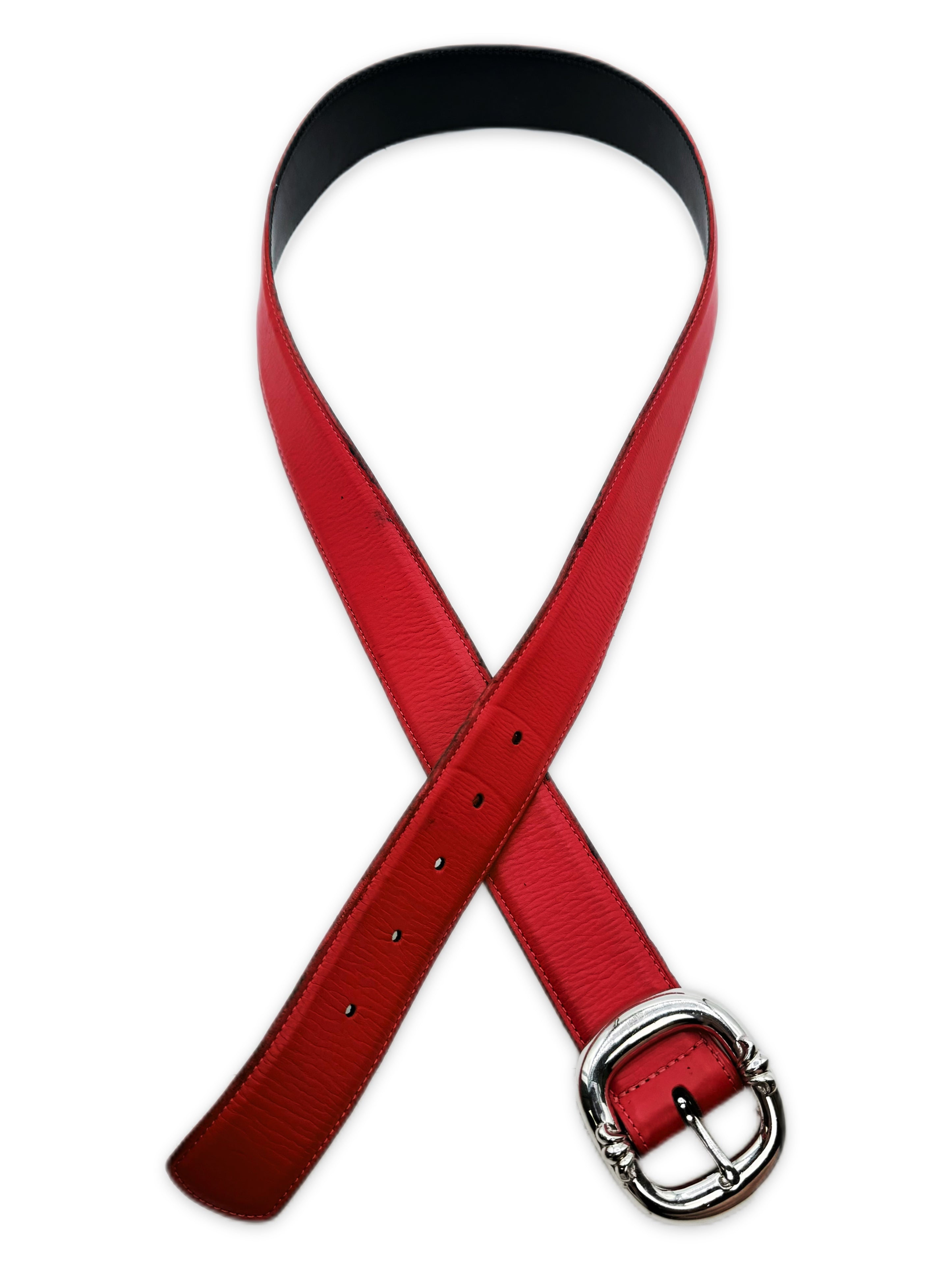 Chrome Hearts Cherry Red Leather ‘Gunslinger’ .925 Silver Belt