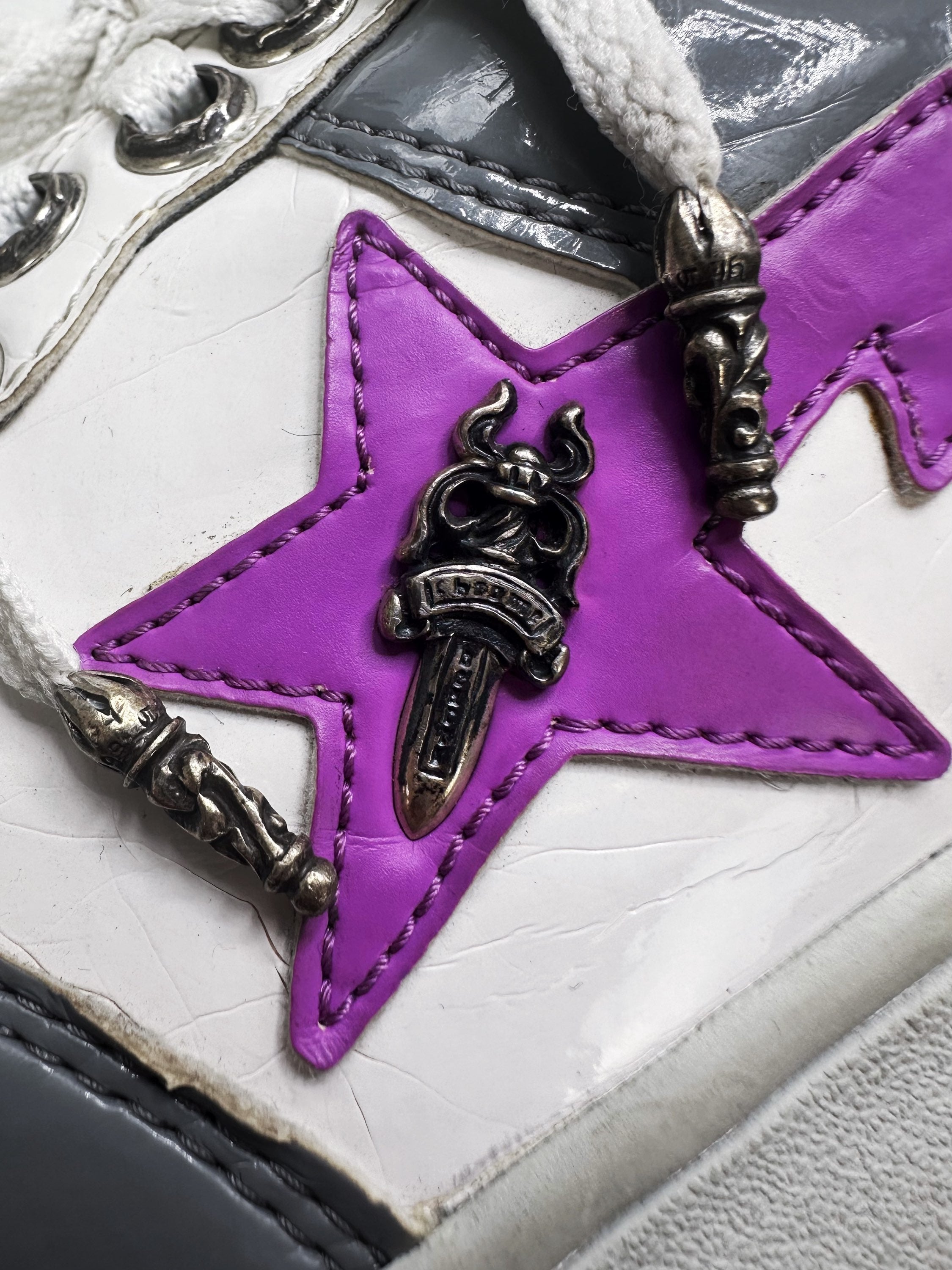 00s Chrome Hearts x Bape 1/35 Purple ‘Bapesta’ Leather Sneakers