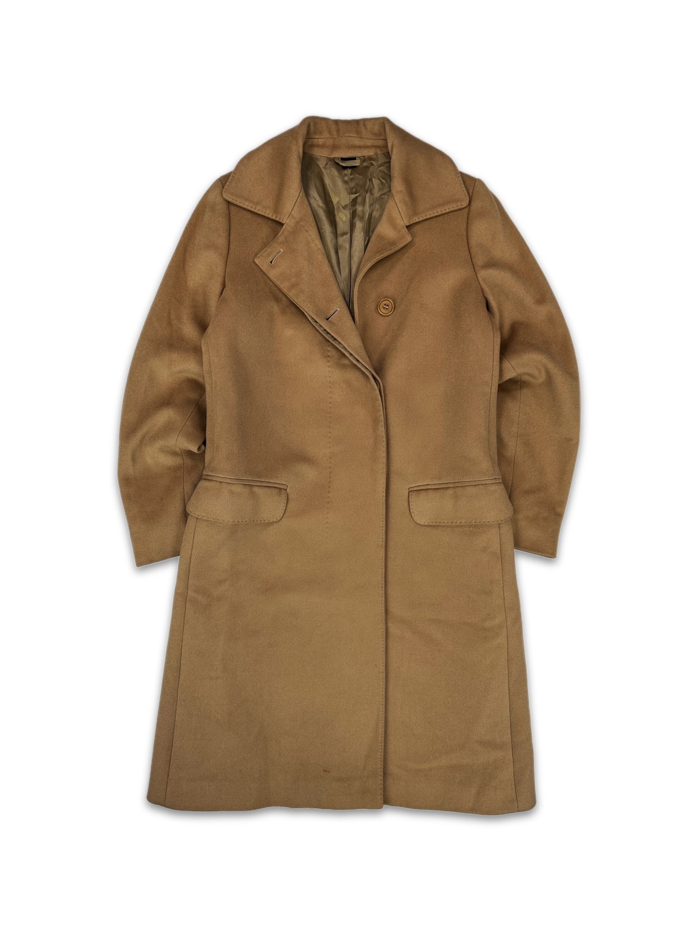 90s Helmut Lang Wool Heavy Weight Tan Trench Coat