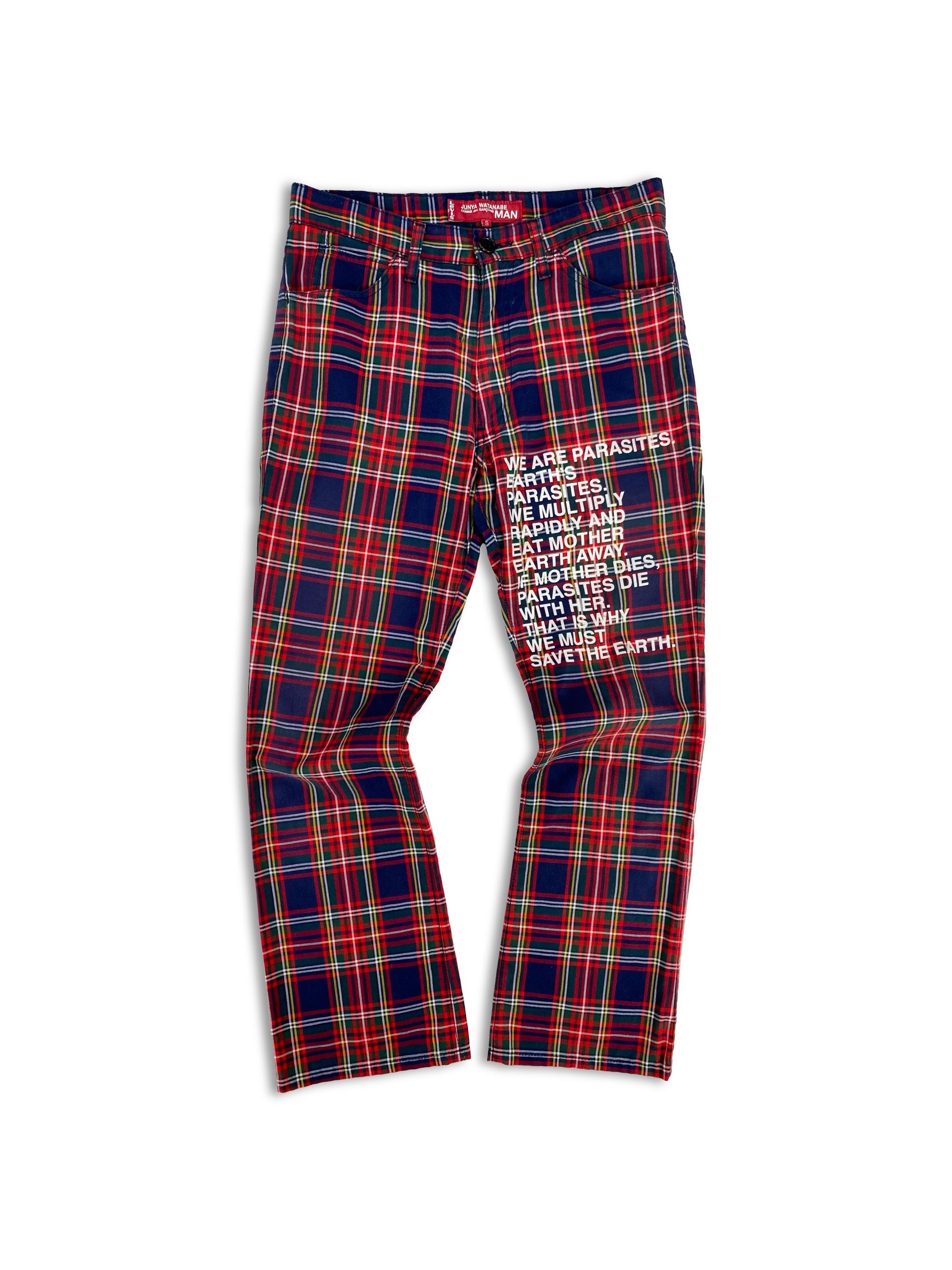 SS02 Junya Watanabe ‘Parasite’ Poem Plaid Trousers