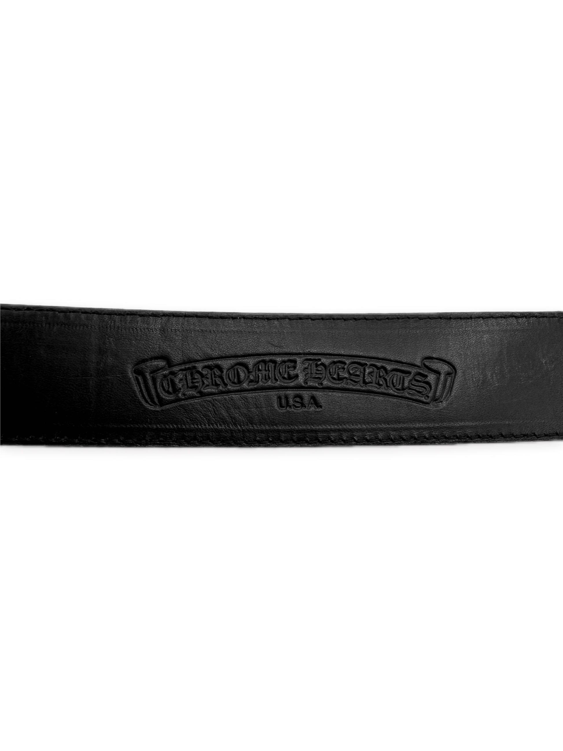Chrome Hearts Green Camouflage .925 Silver Leather Belt Strap
