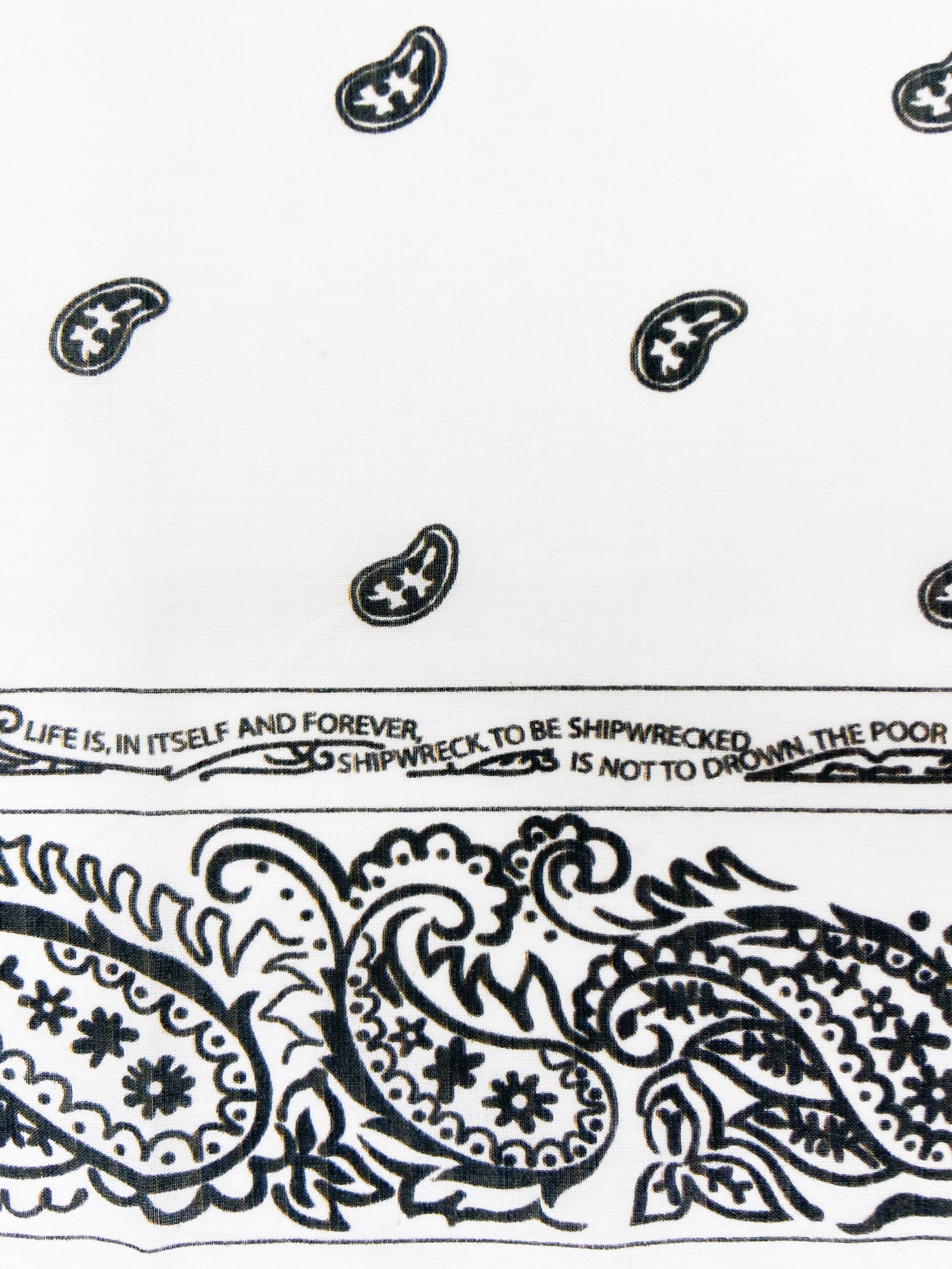 AW04 Raf Simons “Waves” Paisley Print Poem Bandana