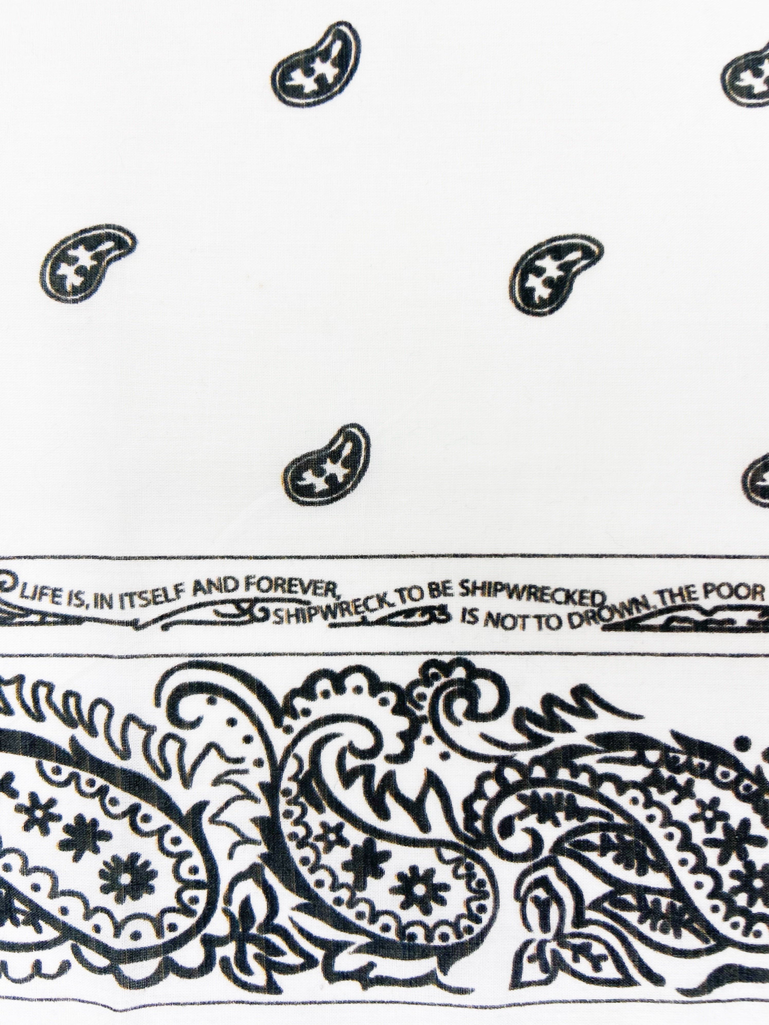 AW04 Raf Simons “Waves” Paisley Print Poem Bandana
