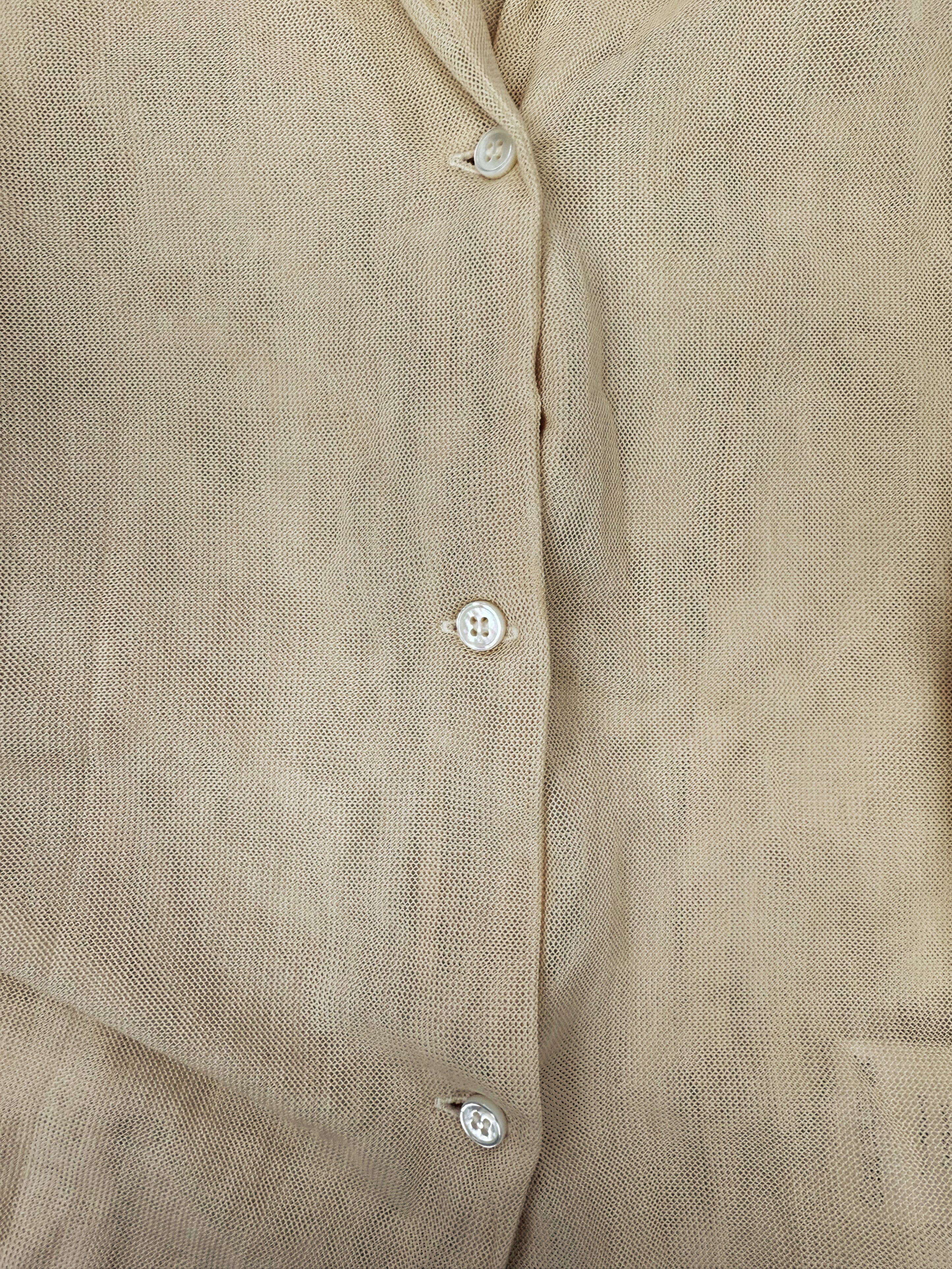 AW23 Enfants Riches Deprimes Beige Sheer Cropped Long Sleeve Shirt
