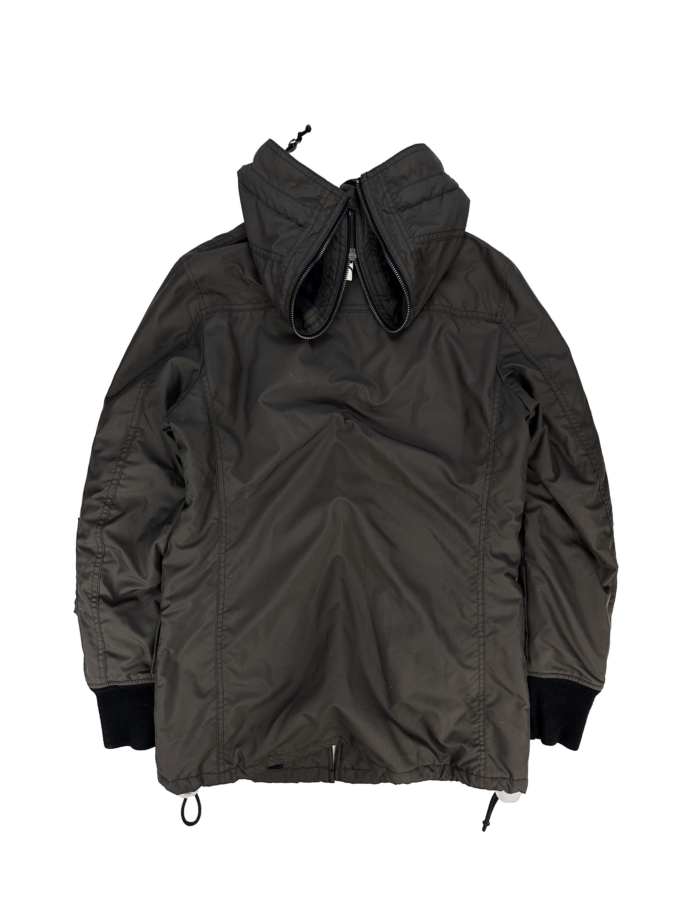 00s Katharine Hammett Slate Grey Split Hood Cargo Jacket