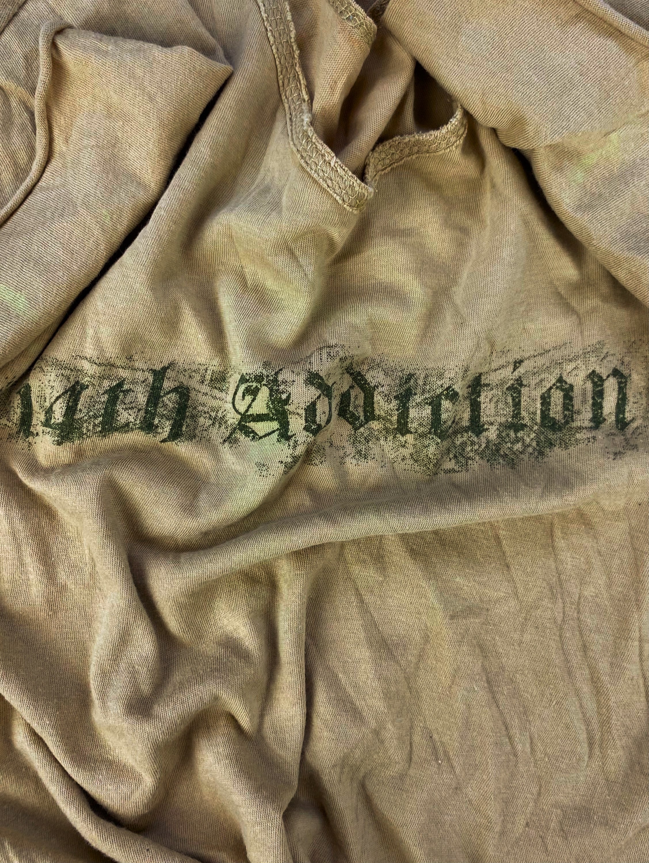 90s 14th Addiction ‘Gothic’ Spellout Clock Tan T-Shirt