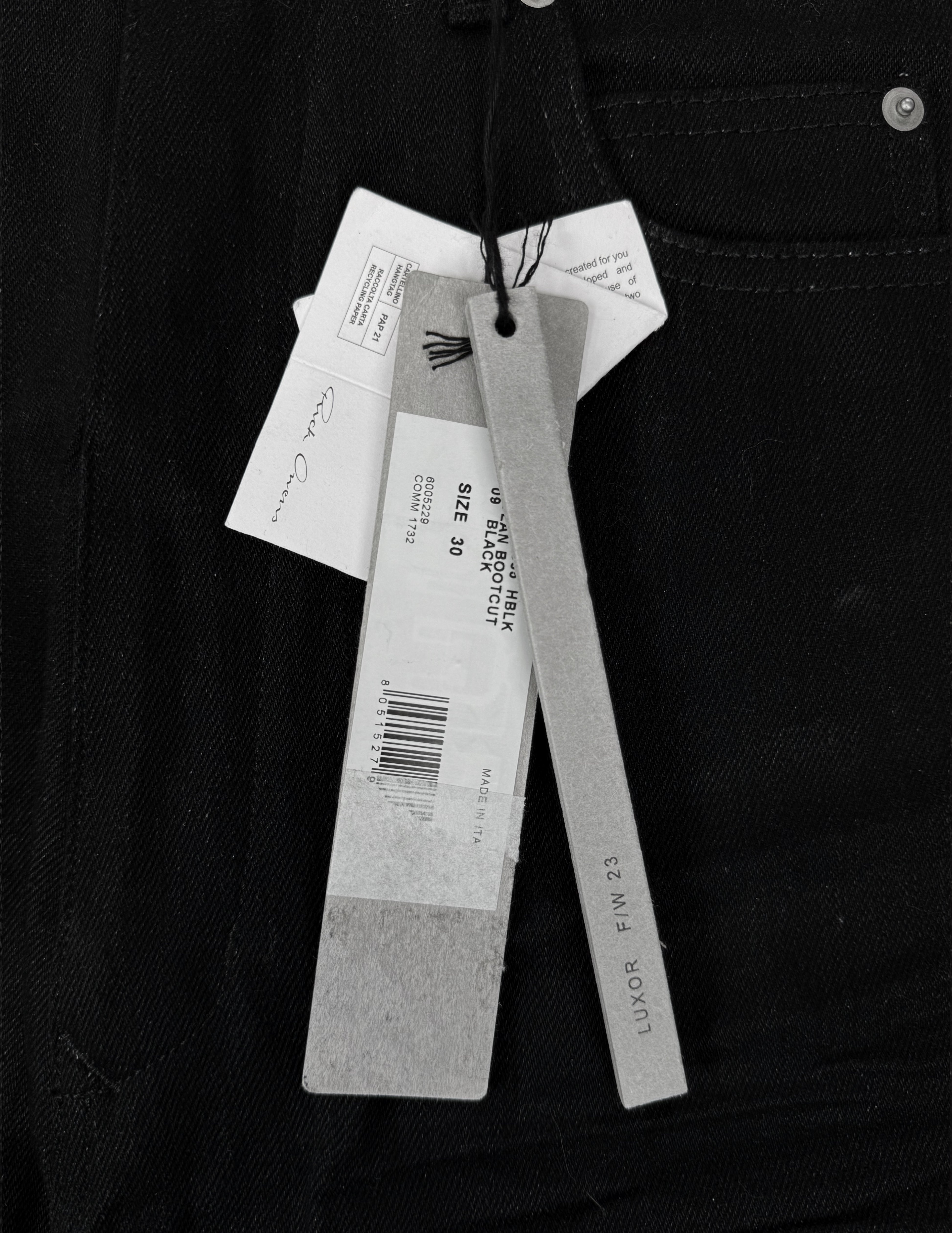 AW23 Rick Owens ‘Luxor’ Flared Bolan High Waisted Denim