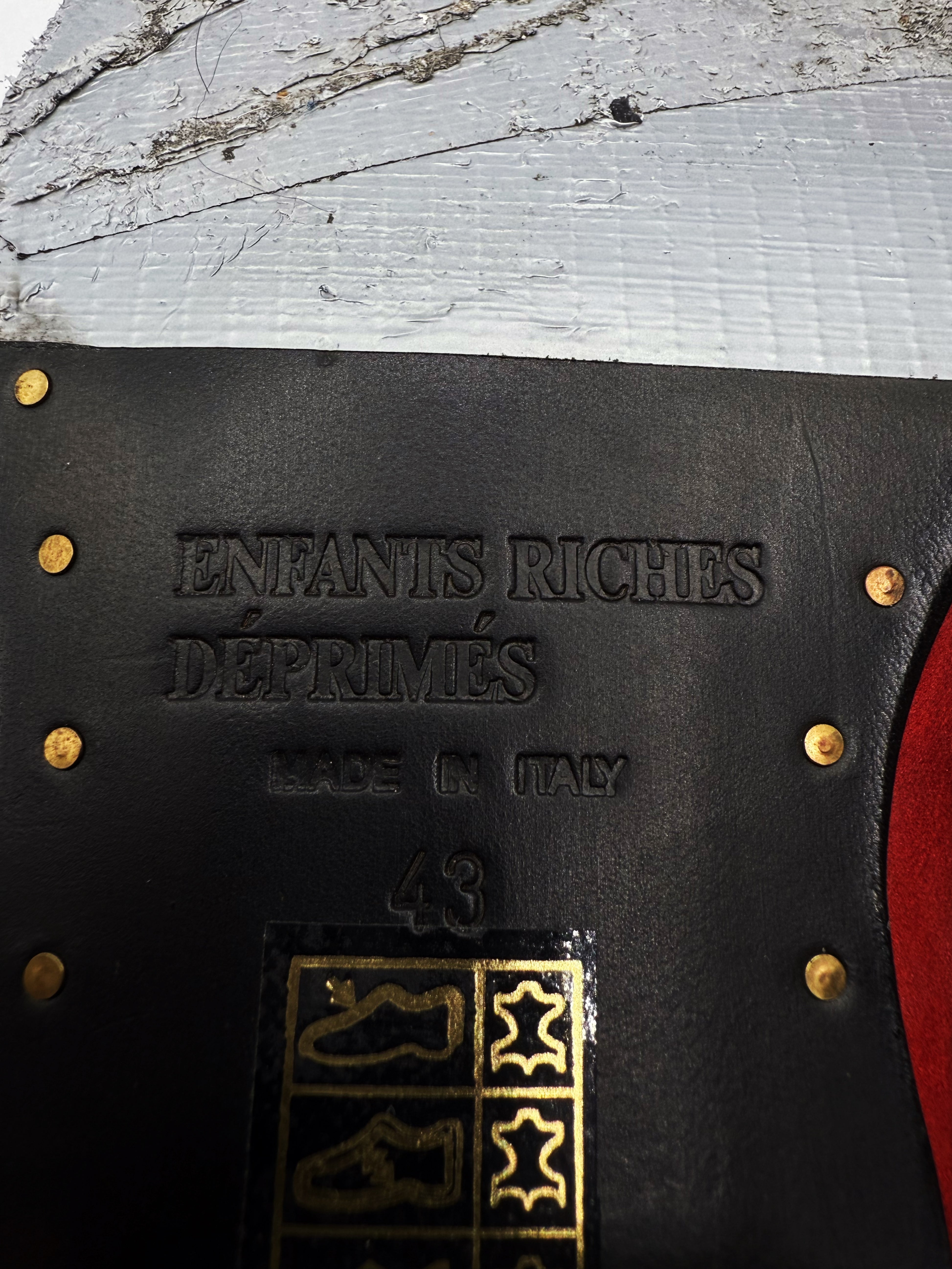 Enfants Riches Deprimes ‘Duct Tape’ Red Suede Cowboy Western Boots
