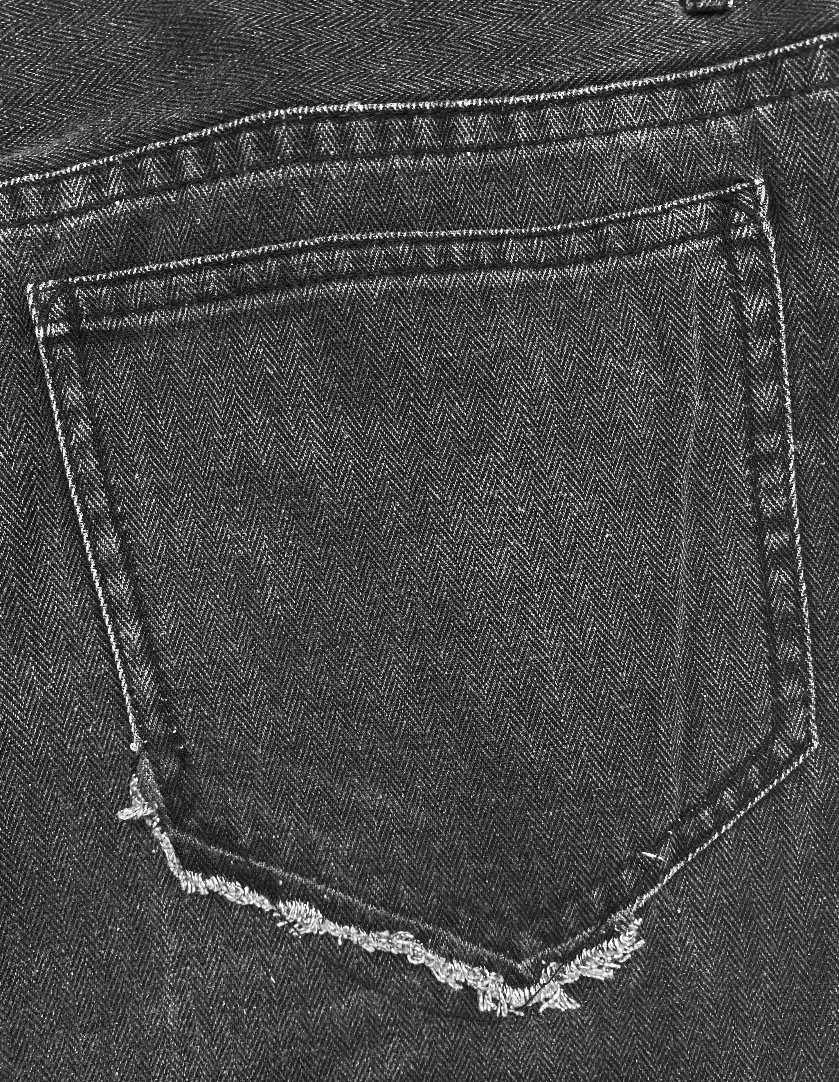 90’s Jean Paul Gaultier Asymmetric Pierced Denim Jeans