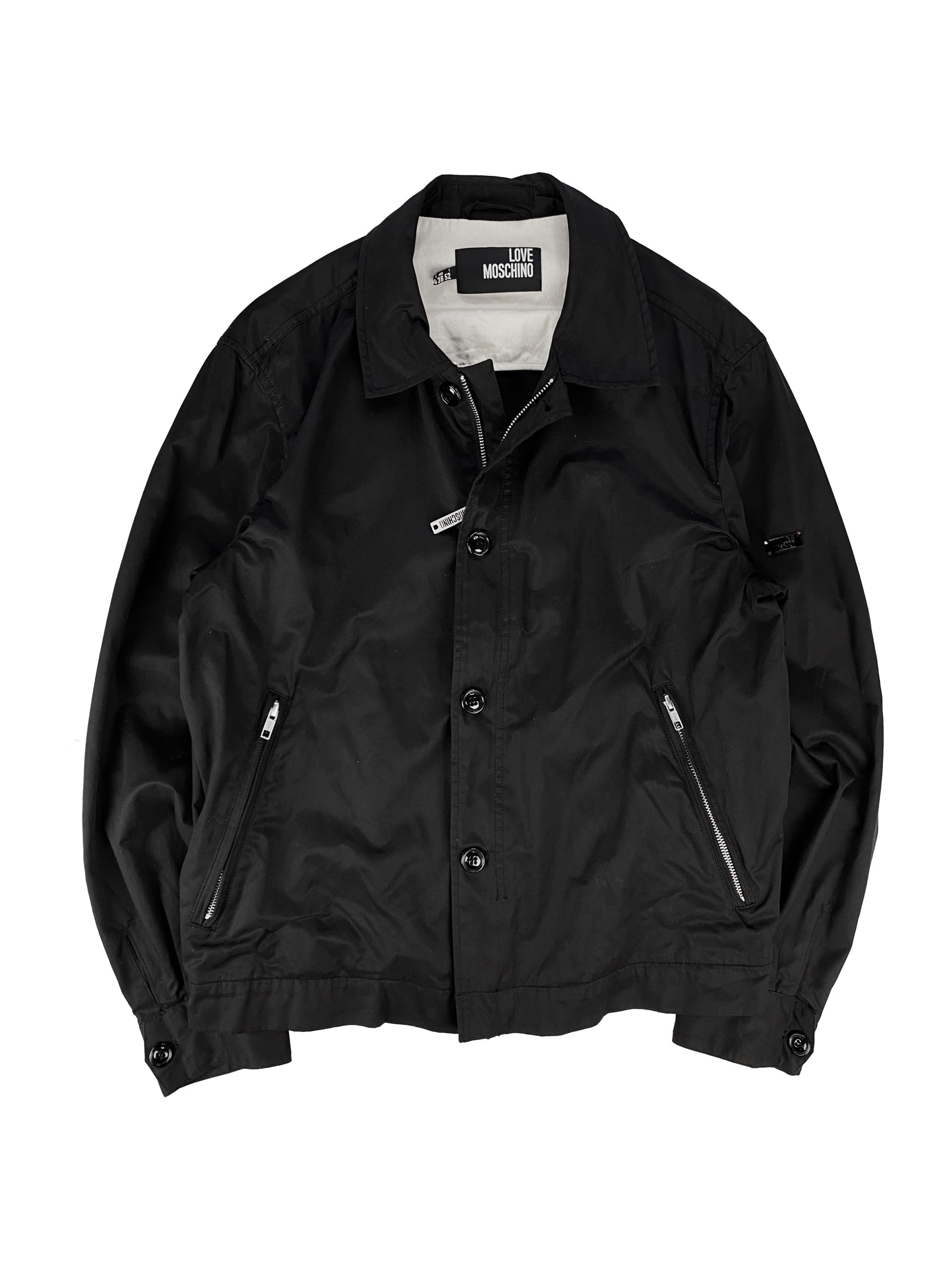 Love Moschino Black Nylon Collared Jacket