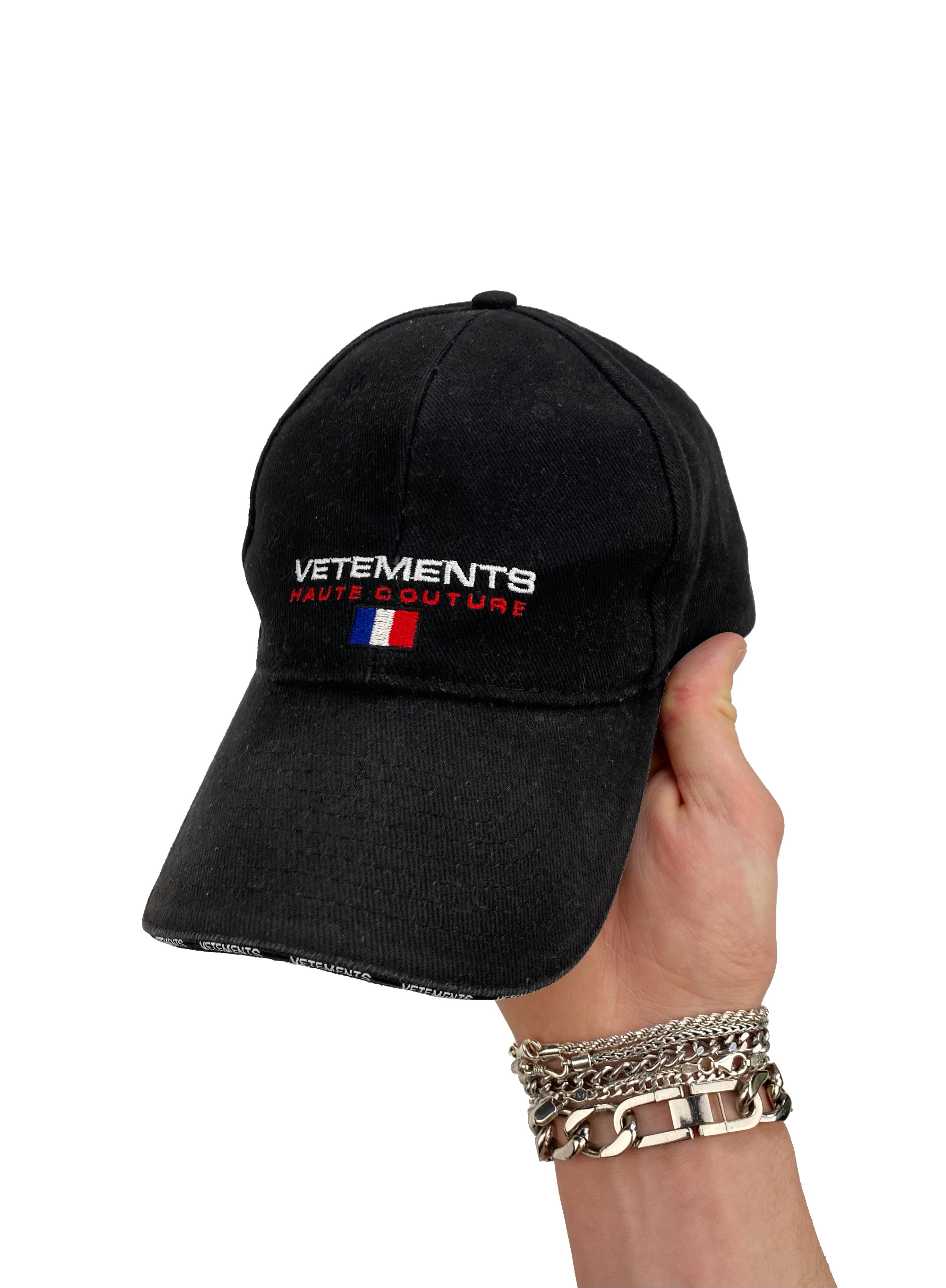 Vetements Haute Couture “Flag” Embroidered Strap-back Hat