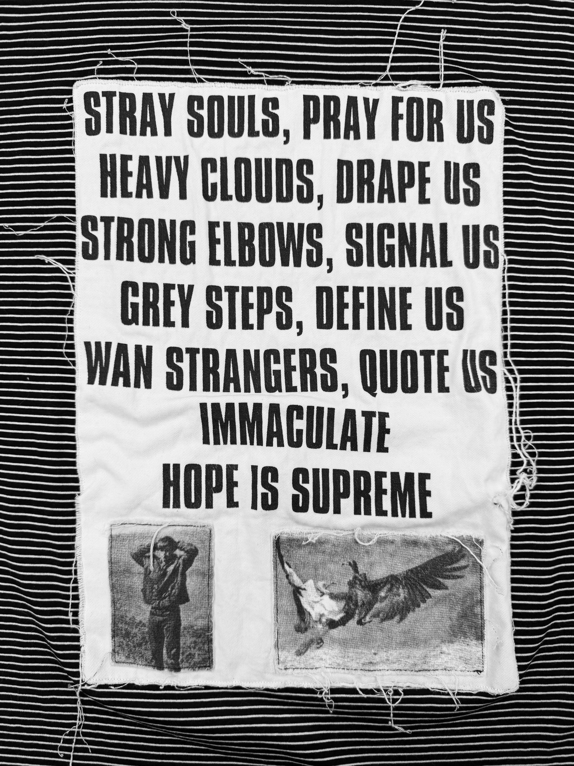 SS02 Raf Simons ‘Stray Souls’ Striped Chest Patch Long Sleeve Shirt