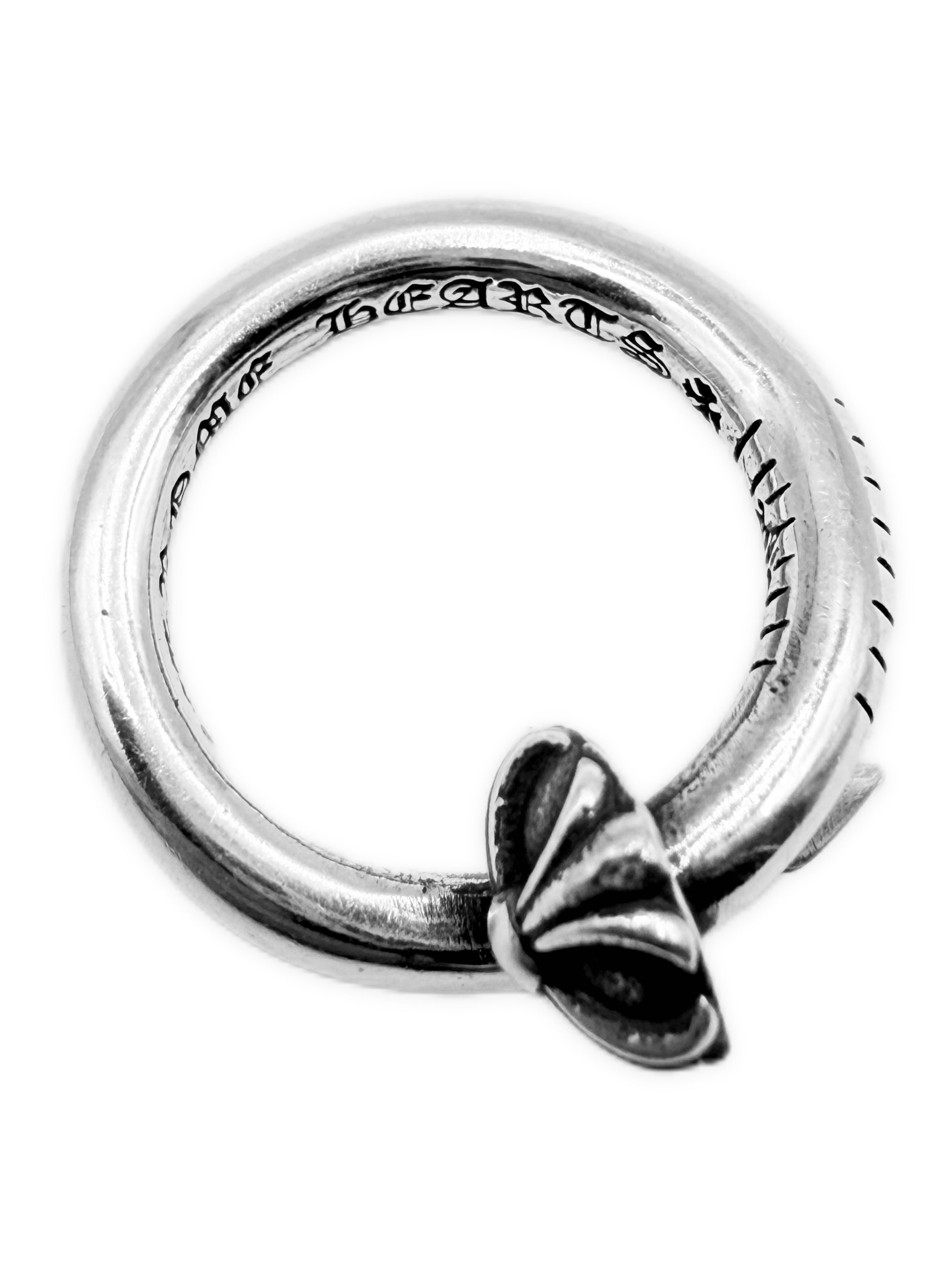 Chrome Hearts Nail Plus .925 Silver Etched Ring