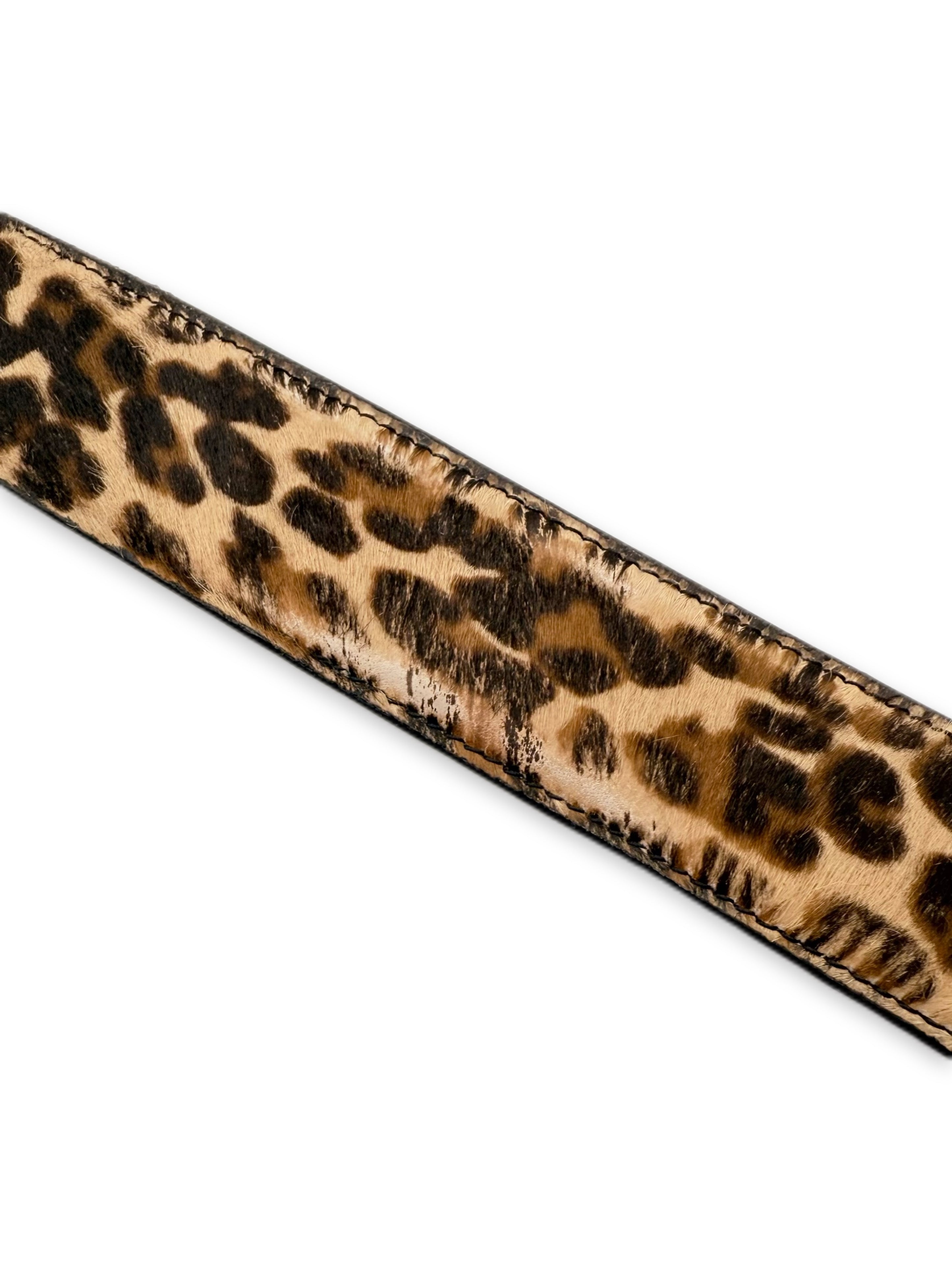 Chrome Hearts Leopard Gunslinger Pony Hair Gunslinger Belt