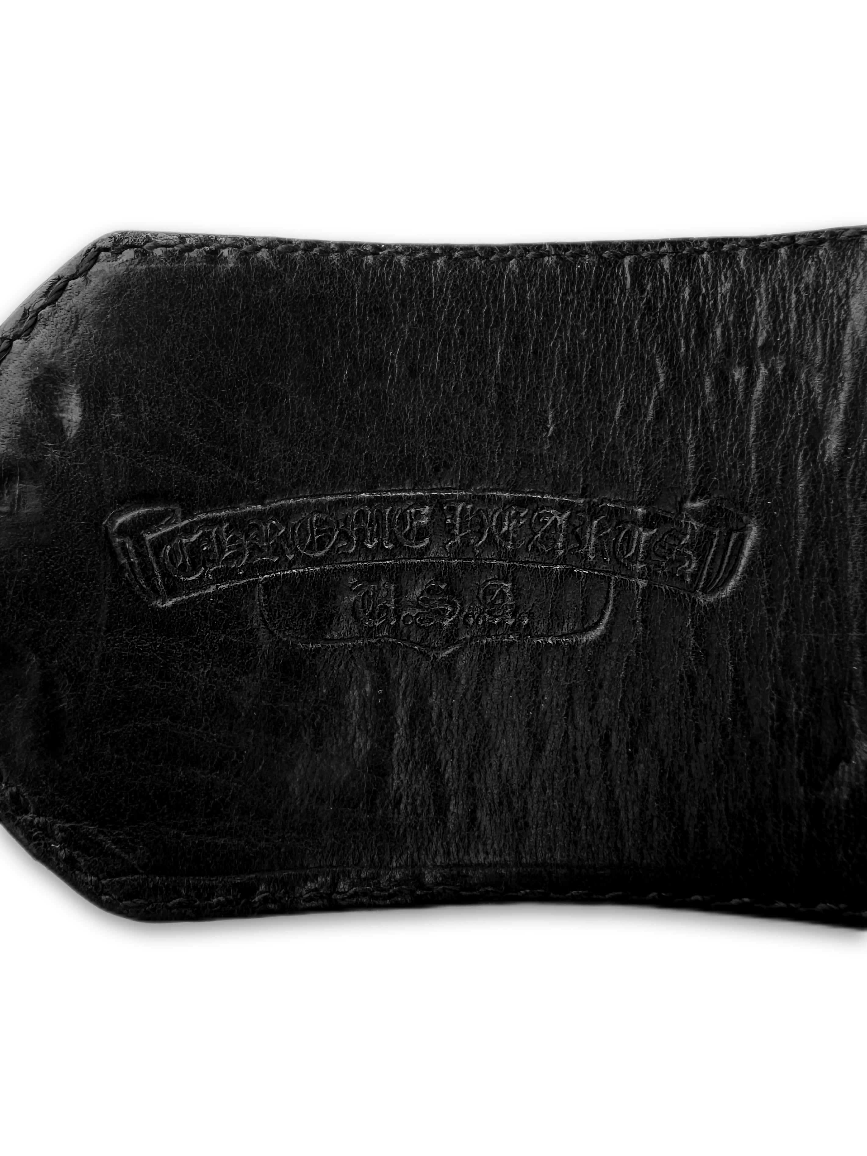 Chrome Hearts ‘Double Roller’ Black Leather Eyelet Belt
