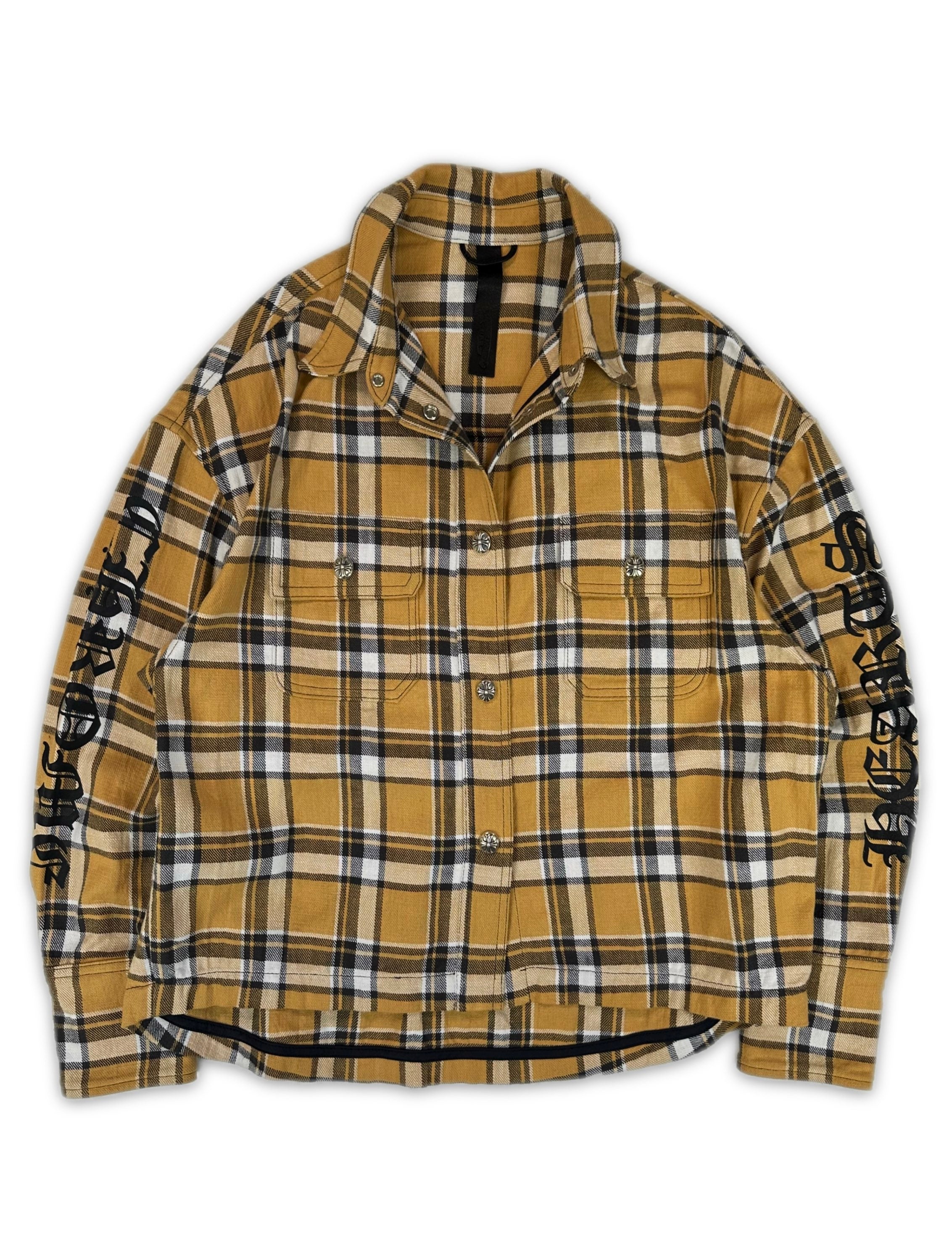 Chrome Hearts Yellow .925 Silver Cropped Flannel Jacket