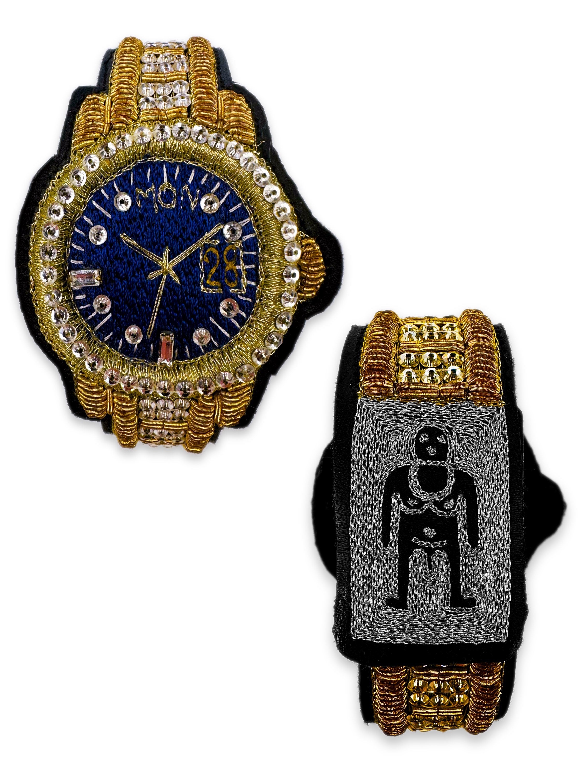 SS21 Walter Van Beirendonck ‘Beaded’ Gold Wrist Watch