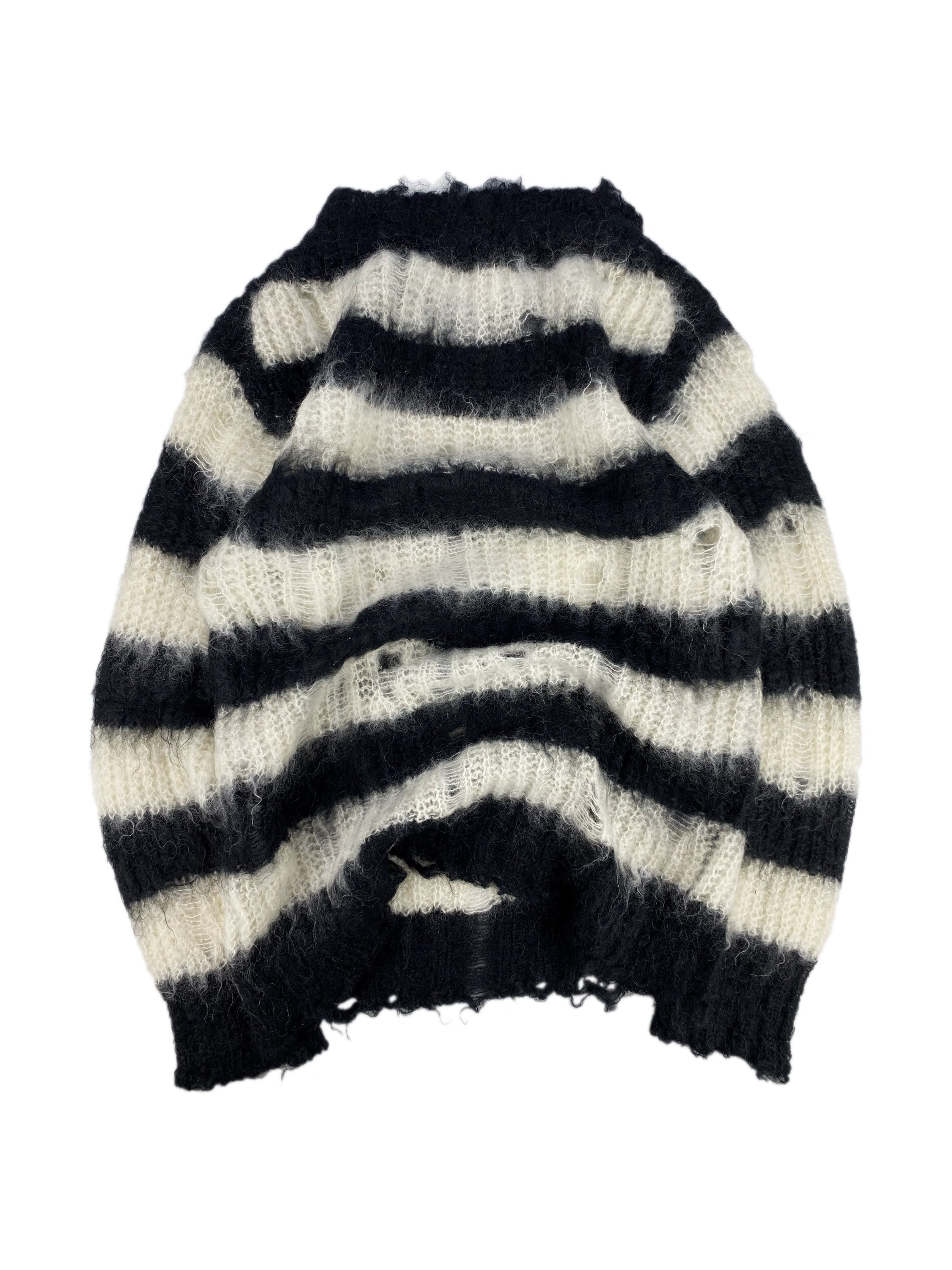 AW14 Junya Watanabe ‘Striped’ Grunge Knit Mohair Sweater