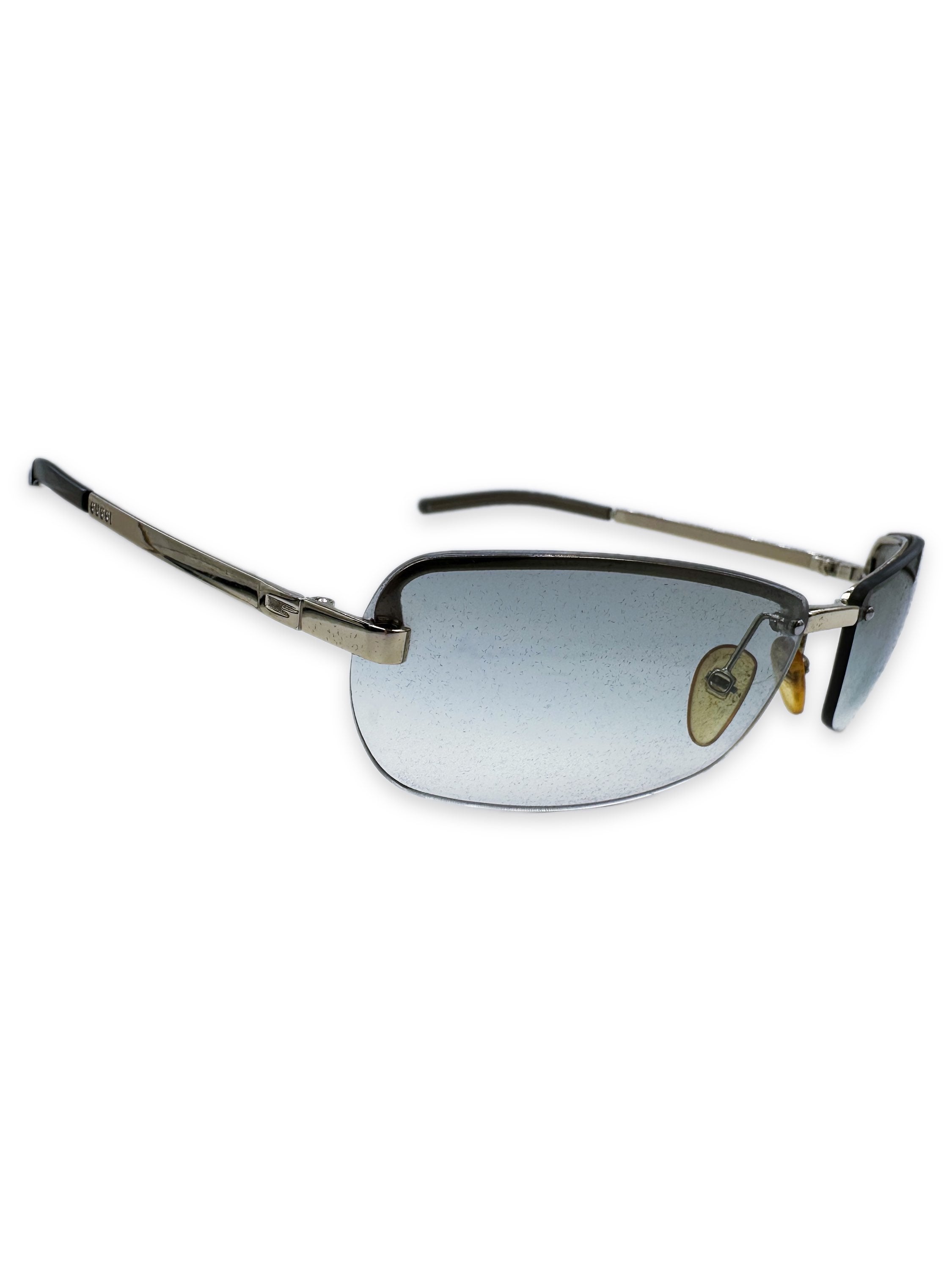 00s Gucci Blue Tint Rimless Sunglasses