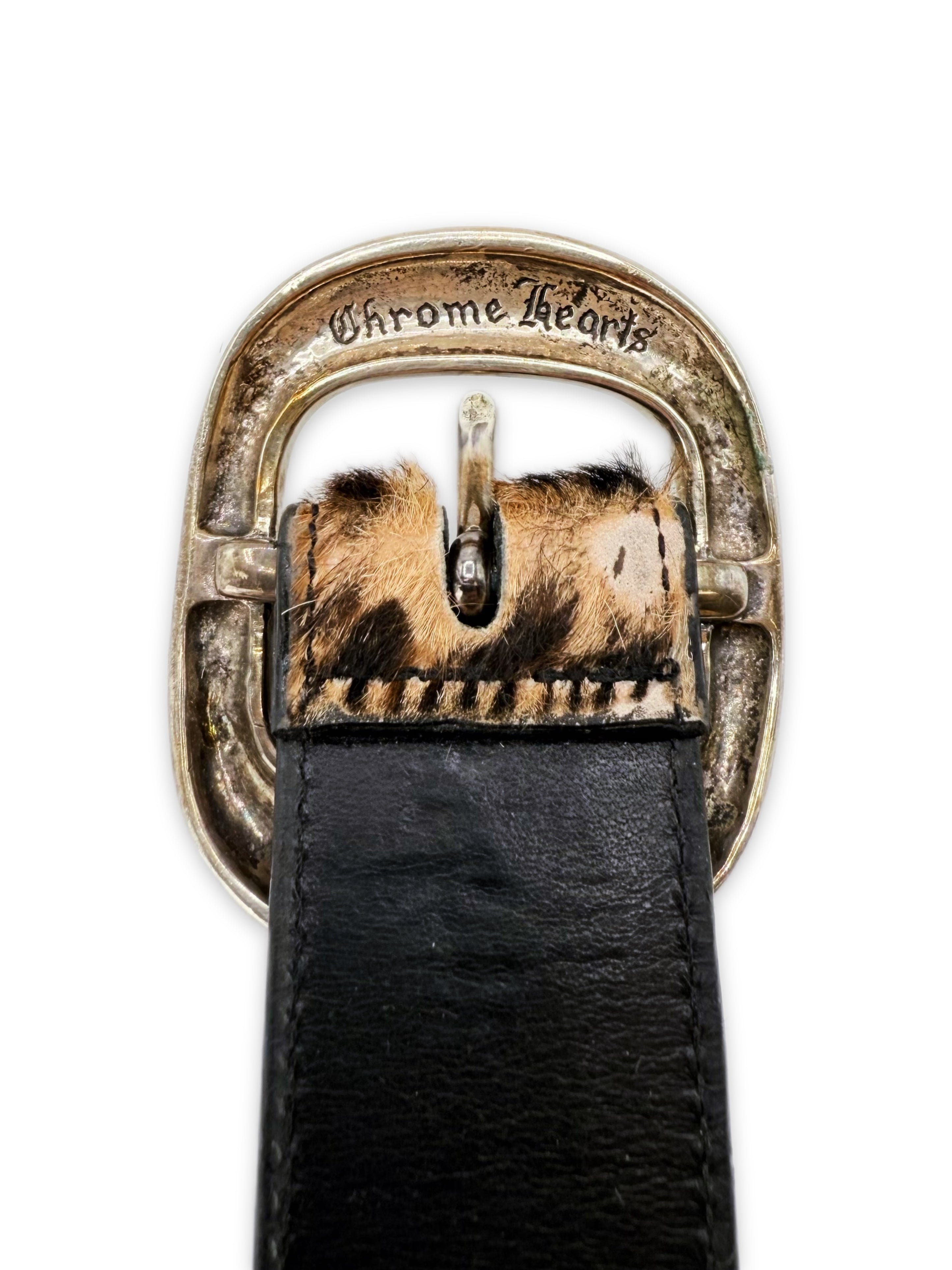 Chrome Hearts Leopard Gunslinger Pony Hair Gunslinger Belt