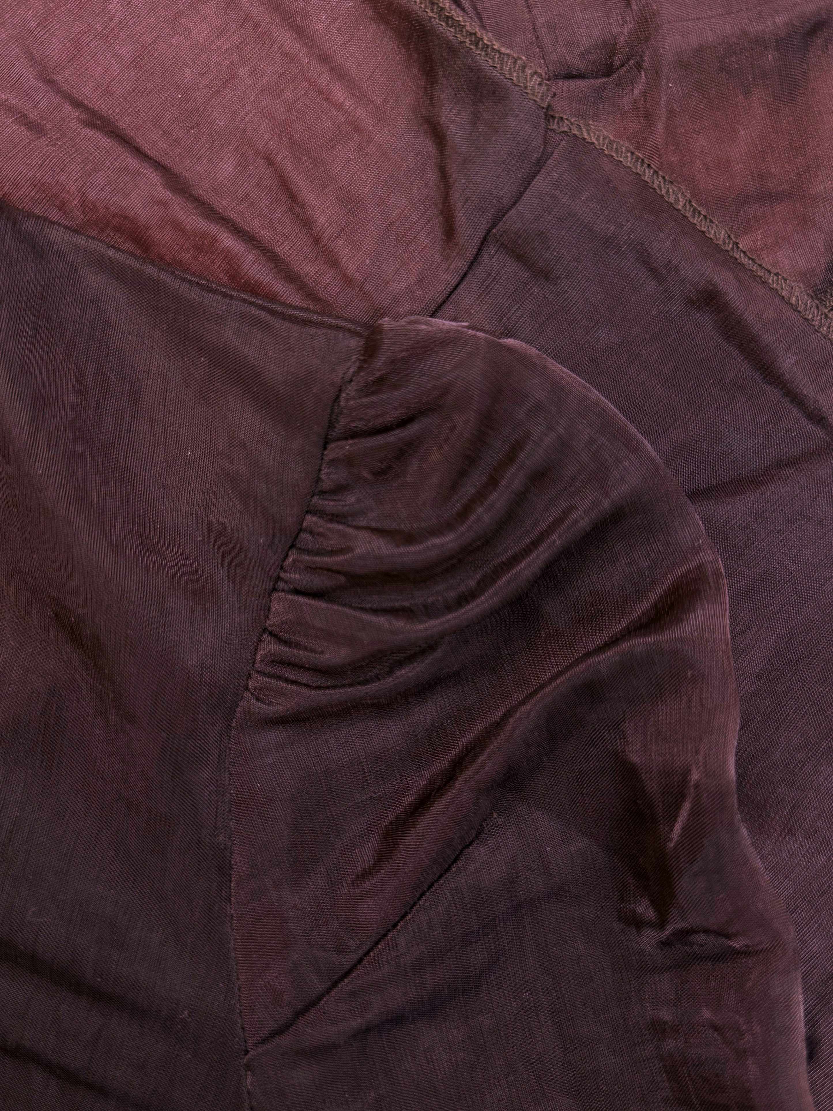 SS91 Maison Margiela Cigarette Shoulder Wine Red Mesh Long Sleeve Turtleneck