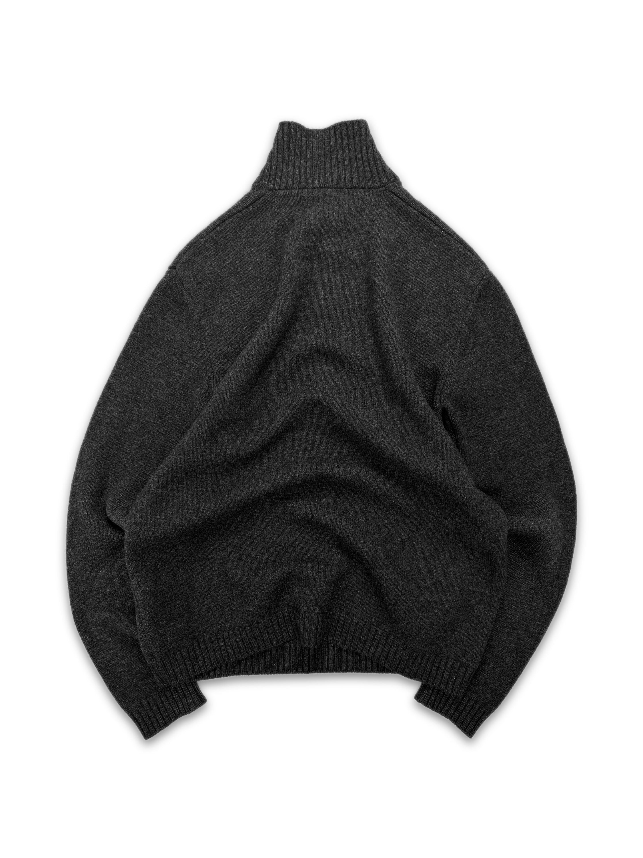AW96 Helmut Lang Knitted ‘Fold Collar’ Grey Turtleneck Sweater