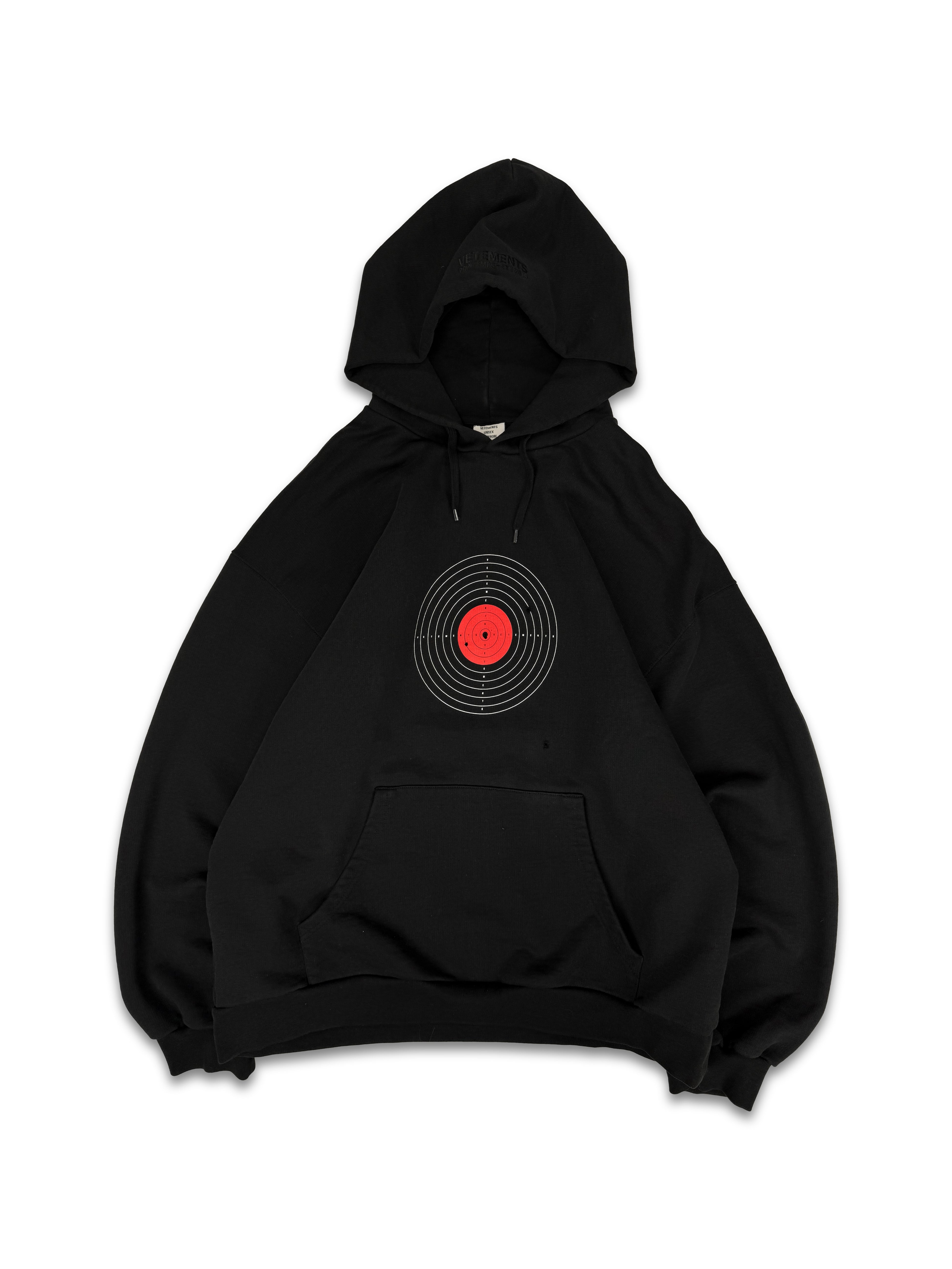 SS19 Vetements ‘Target’ Gun Shot Black Oversized Hoodie
