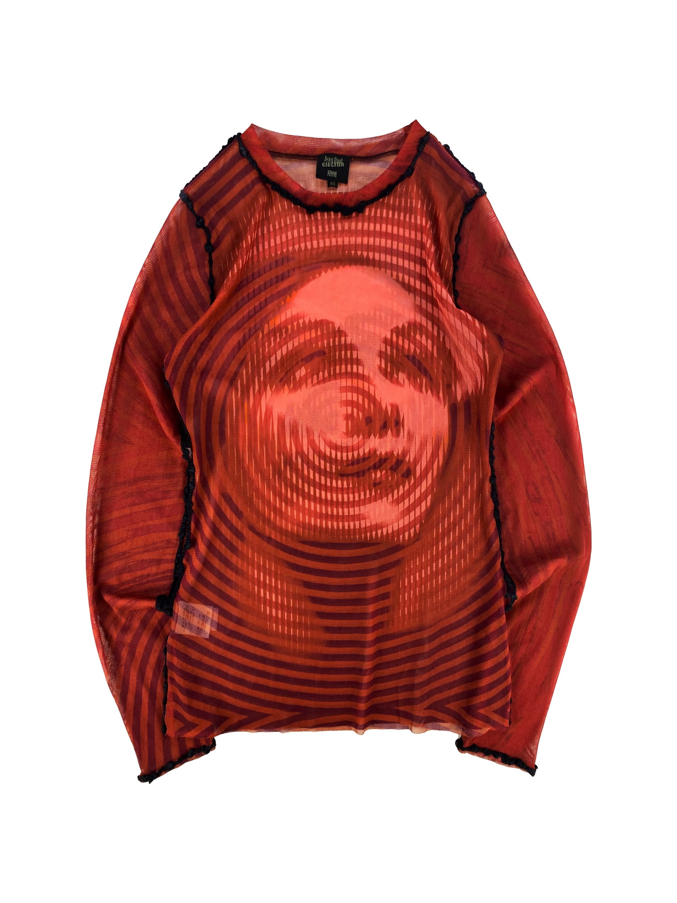 AW01 Jean Paul Gaultier ‘Marlene Dietrich’ Mesh Spiral Longsleeve