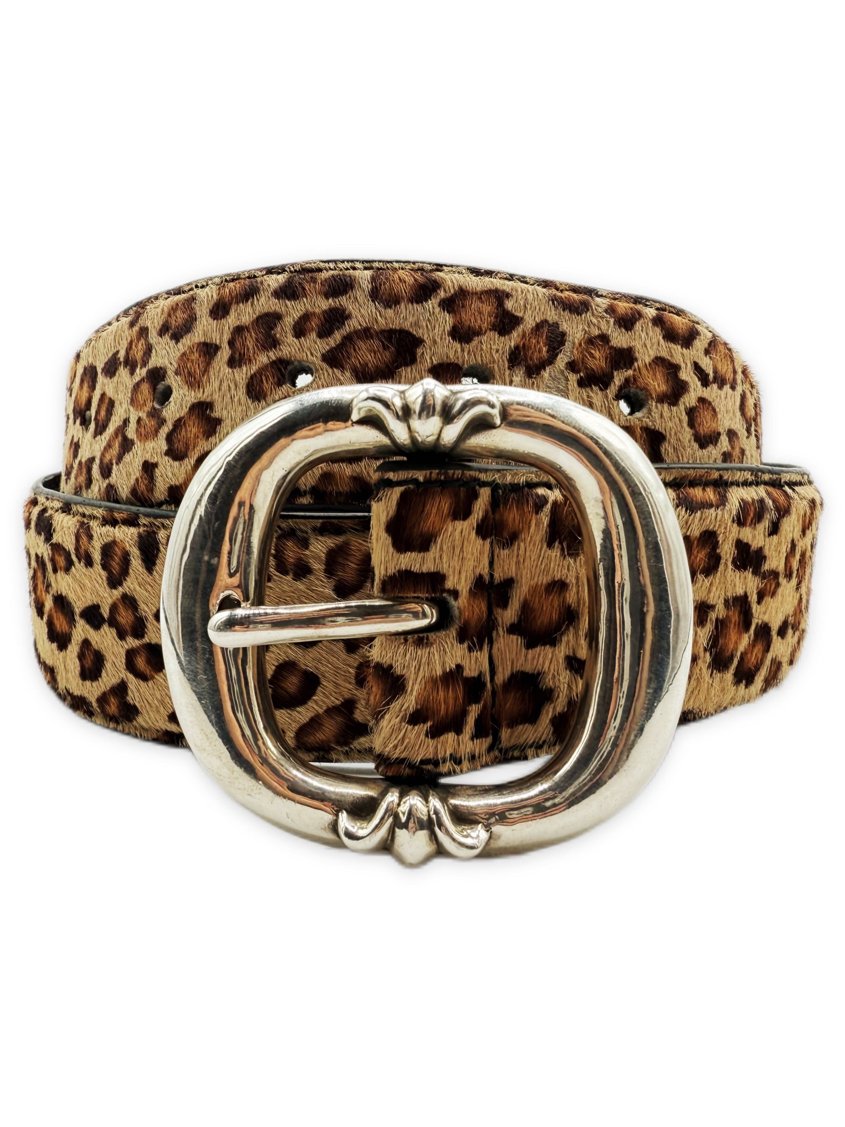 Chrome Hearts Cheetah Pony Hair Gunslinger Leather Belt