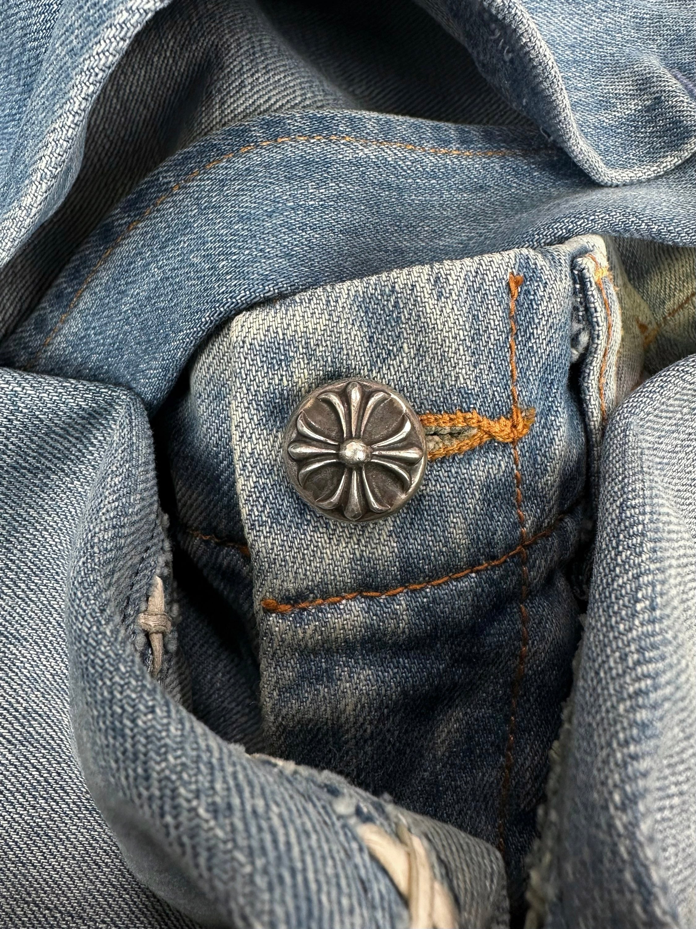 00s Chrome Hearts 1/1 Custom ‘13 Patch’ Flared Cross Denim